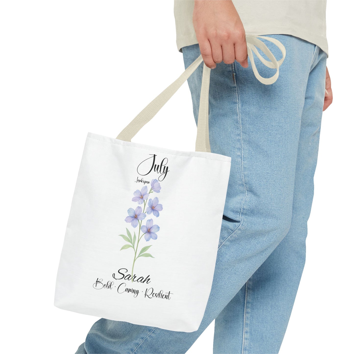 Personalized birth month flower tote bag for her, milestone birthdays, bestfriend gift.