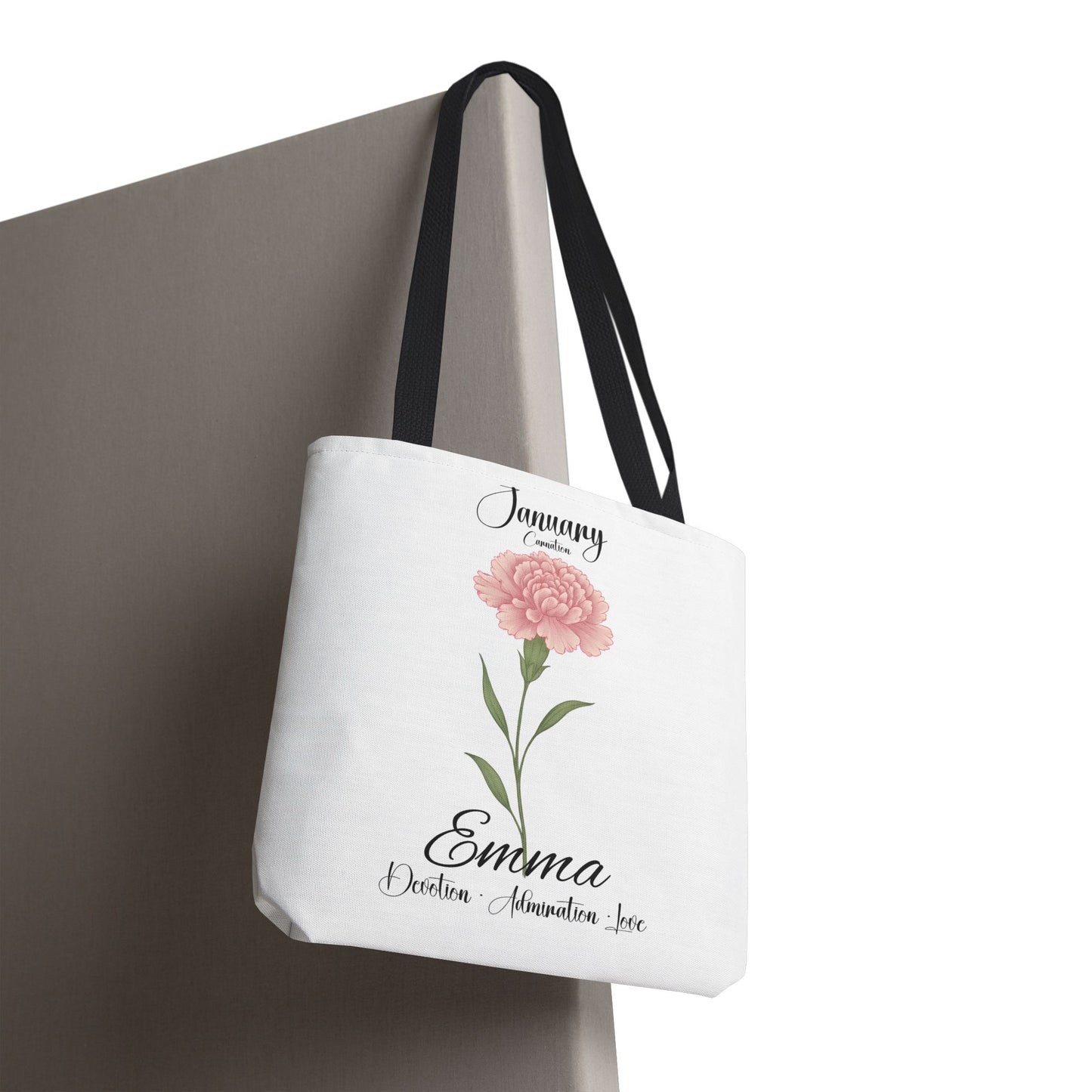 Personlized Birth Month Flower Tote Bag, Botanical Aesthetic Canvas Tote Bag, Bestfriend Gift