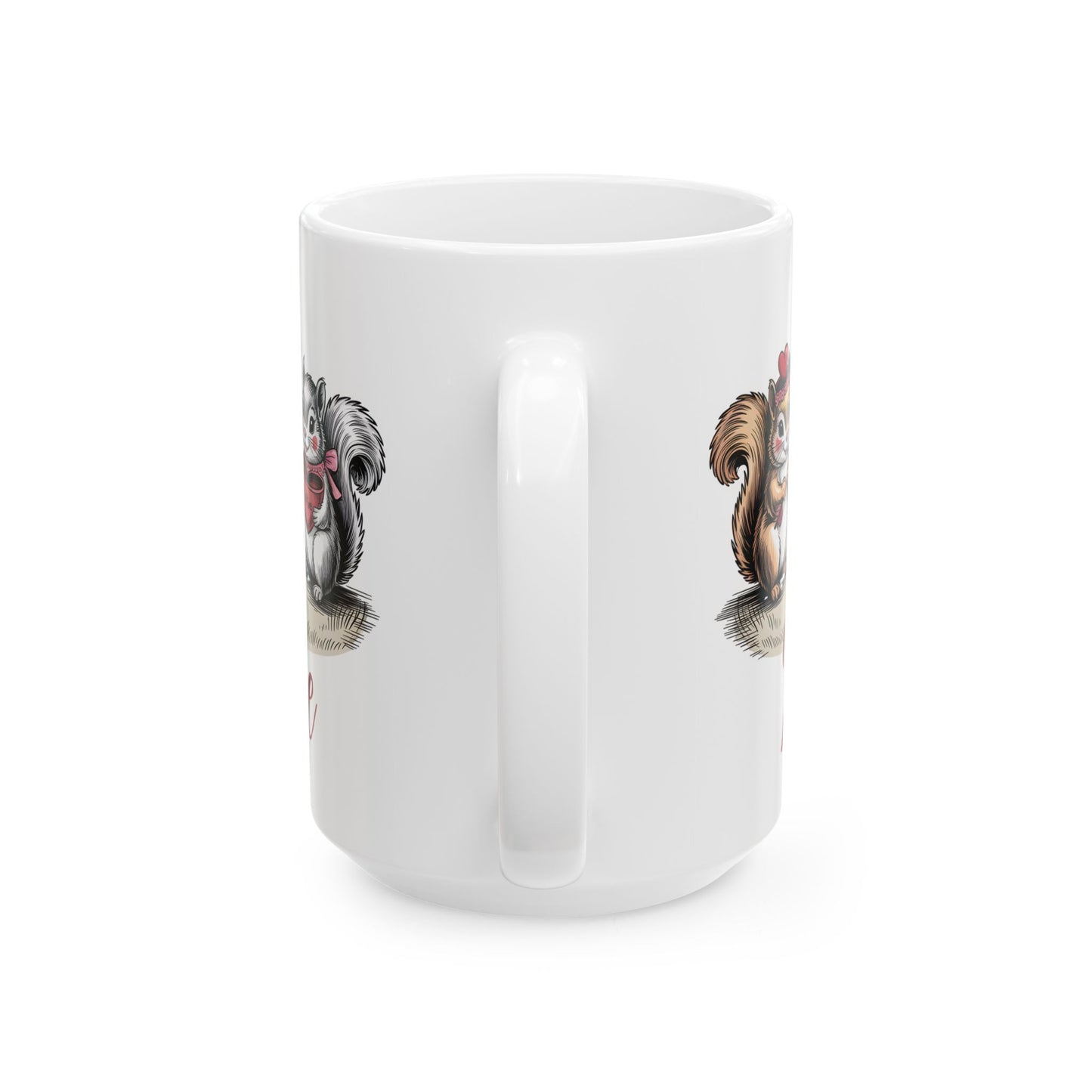 Personalized Squirrel Mug | Cute Valentine Mug | Custom Name Cup | Woodland Animal Gift