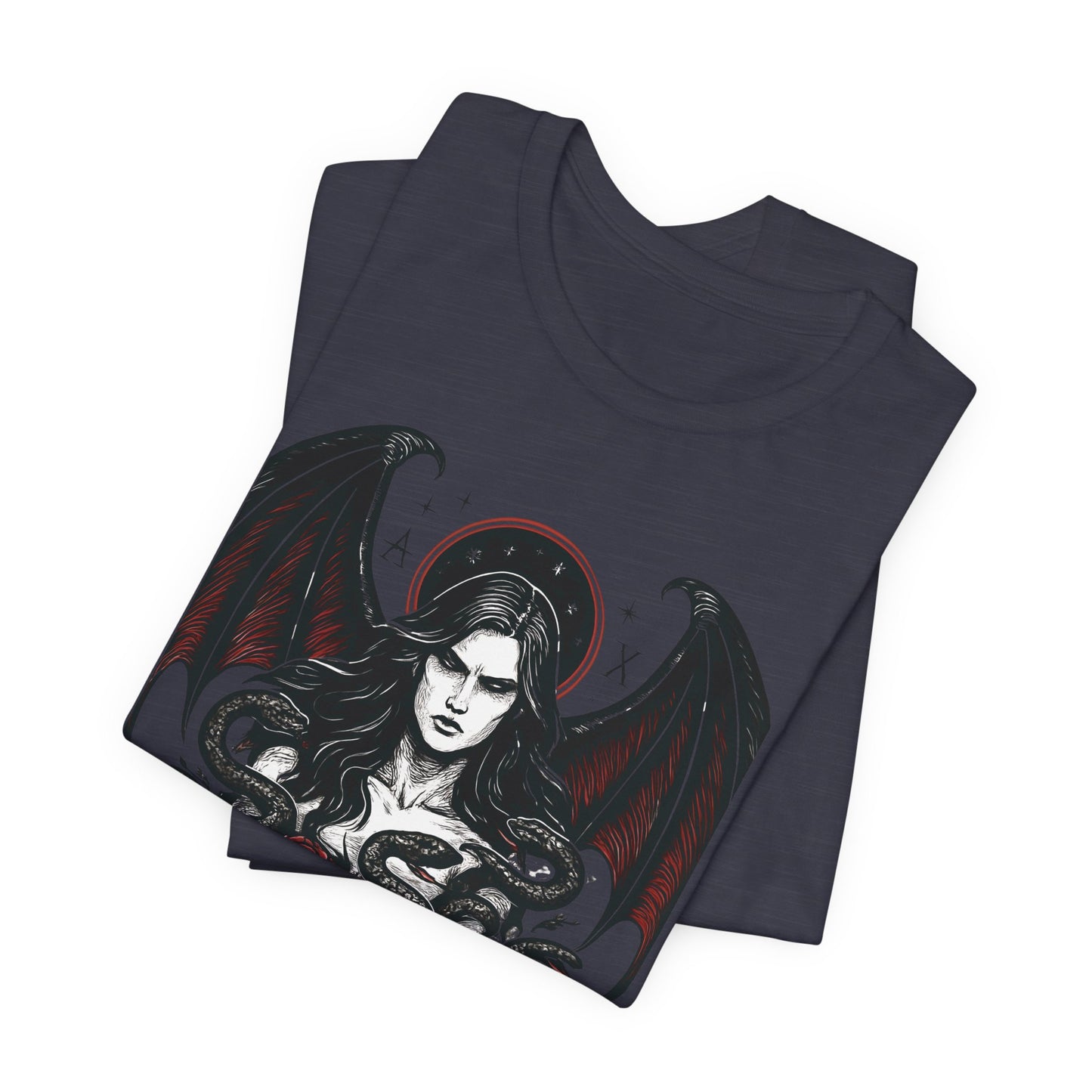 Goddess Lilith Graphic T-shirt, Whether you're drawn to witchy things or simply love the Lilith goddess, this piece adds a touch of mystery and power to your wardrobe.