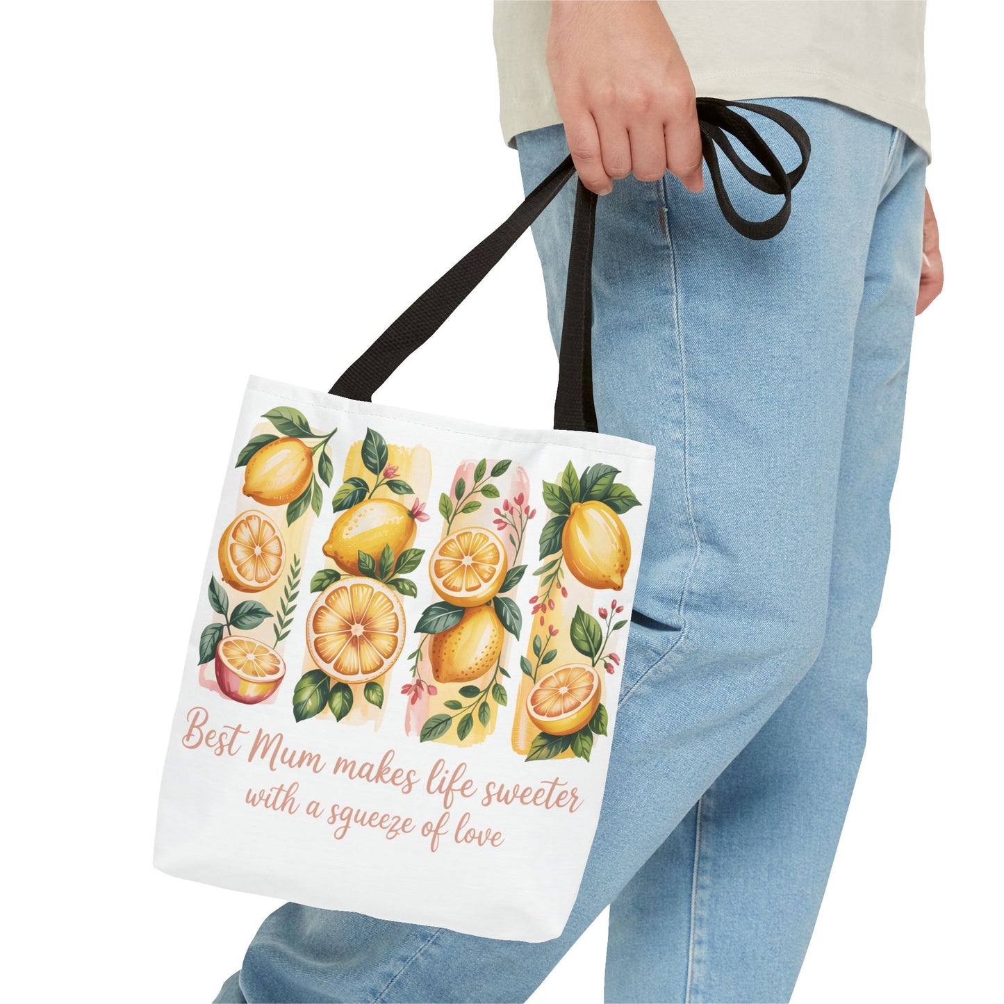 Best Mom Tote Bag, Lemon Print, lemon birthday gift