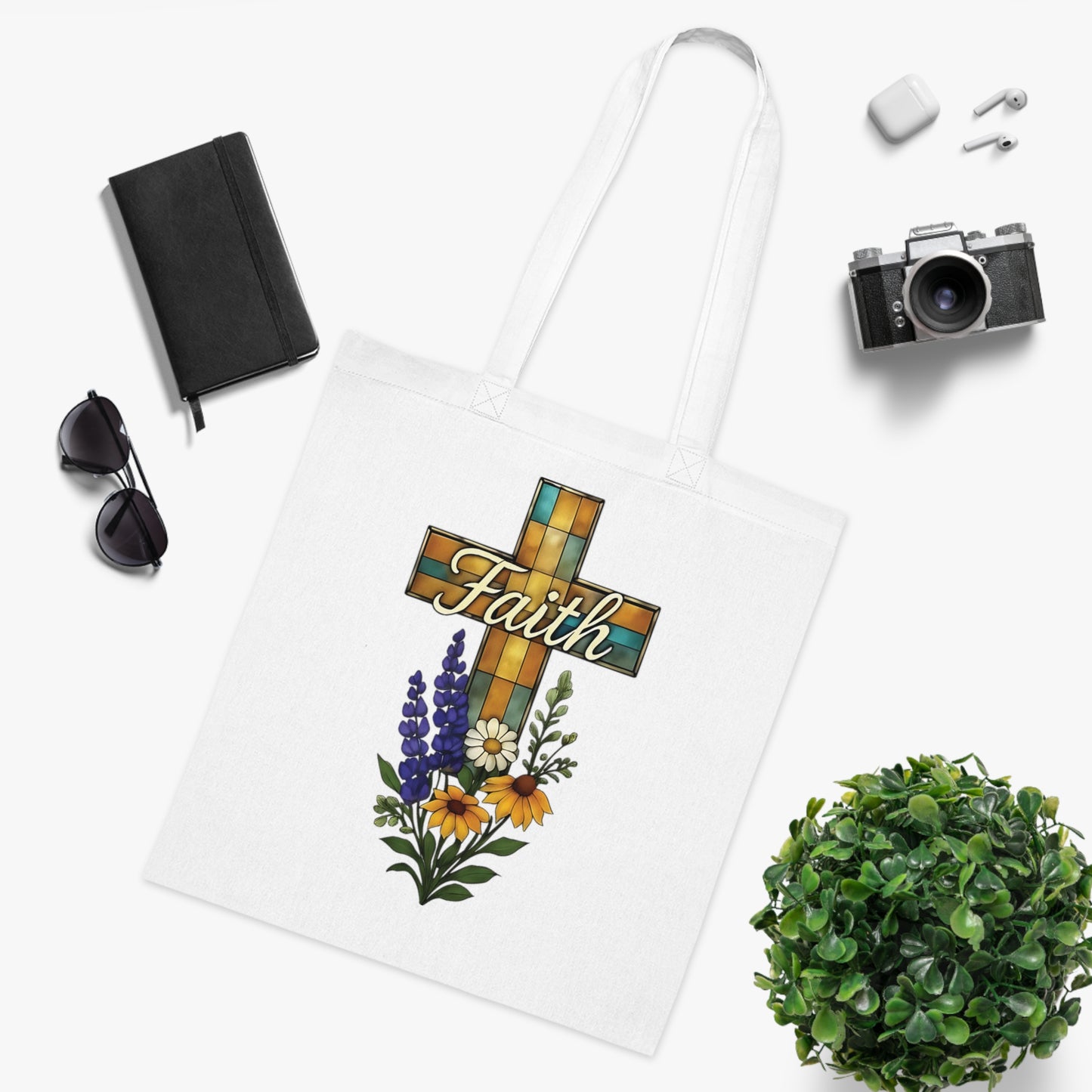 Christianity Faith Tote Bag, this Religious Tote bag carries the beauty of religious faith to every bible study and church gathering, or the perfect gift idea.
