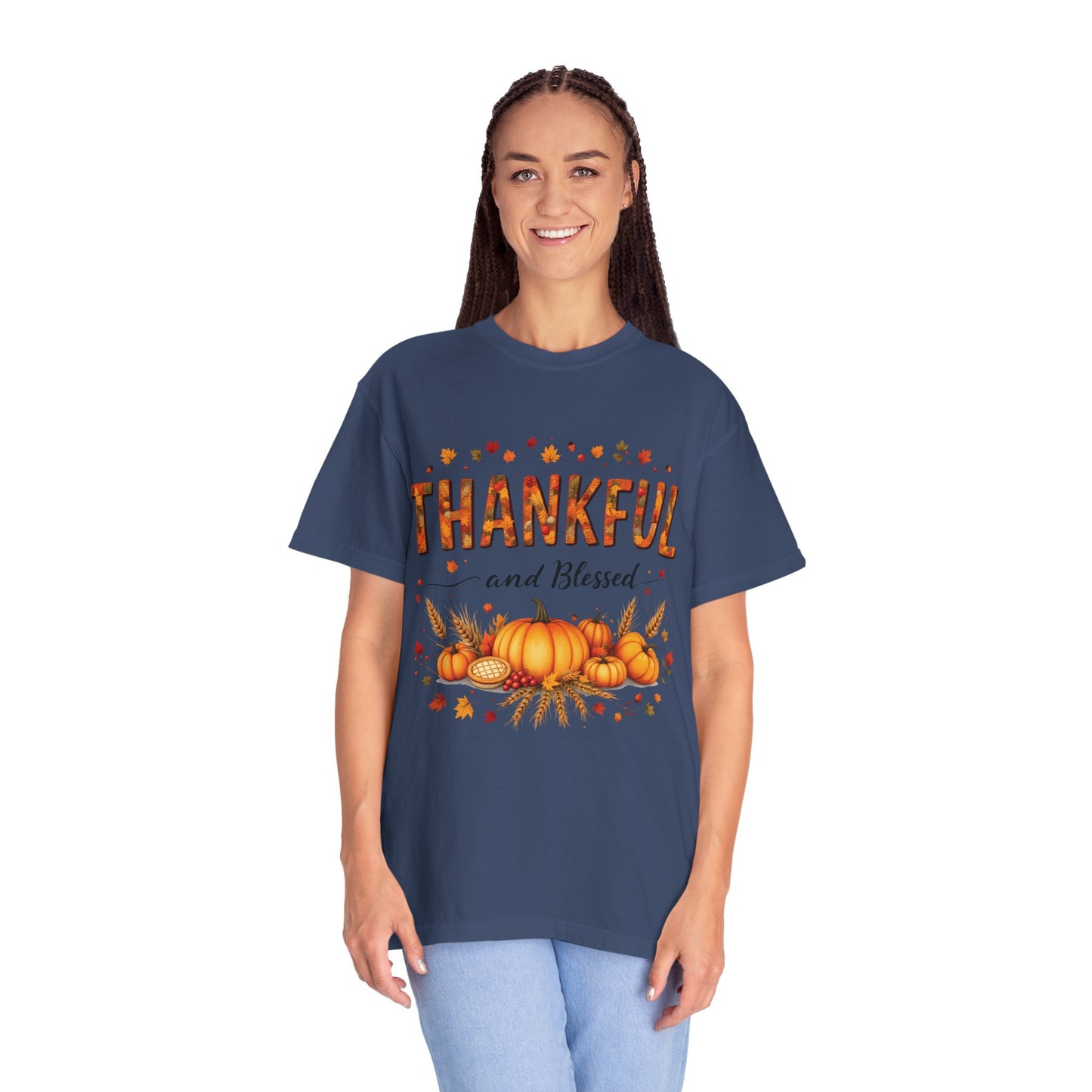 Thankful and Blessed T-Shirt, Fall Tee, Autumn Shirt, Thanksgiving Outfit, Gift for Friends and Family, Cozy Casual Wear