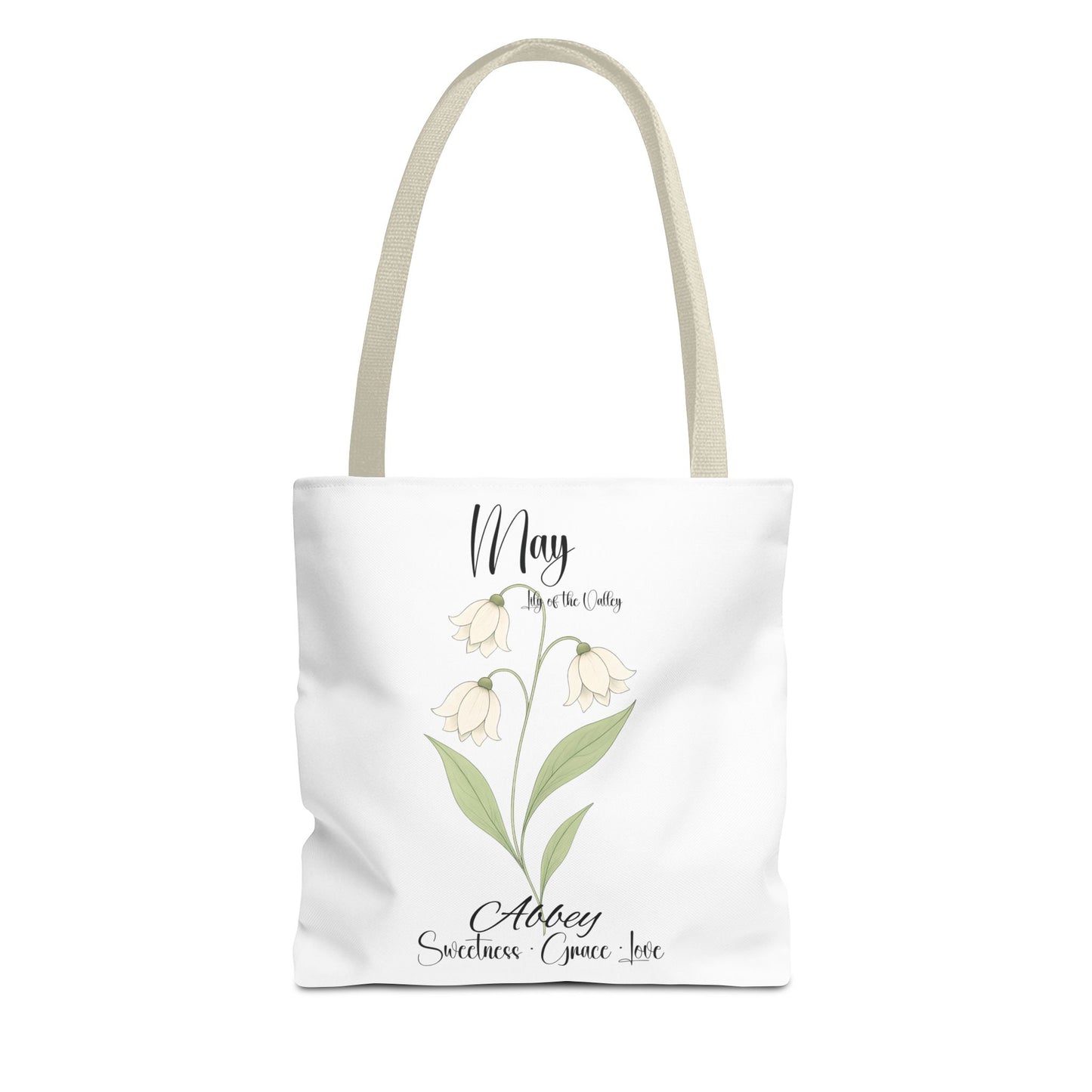 Personlised birth month flower bag for her, milestone birthdays, bestfriend gift.
