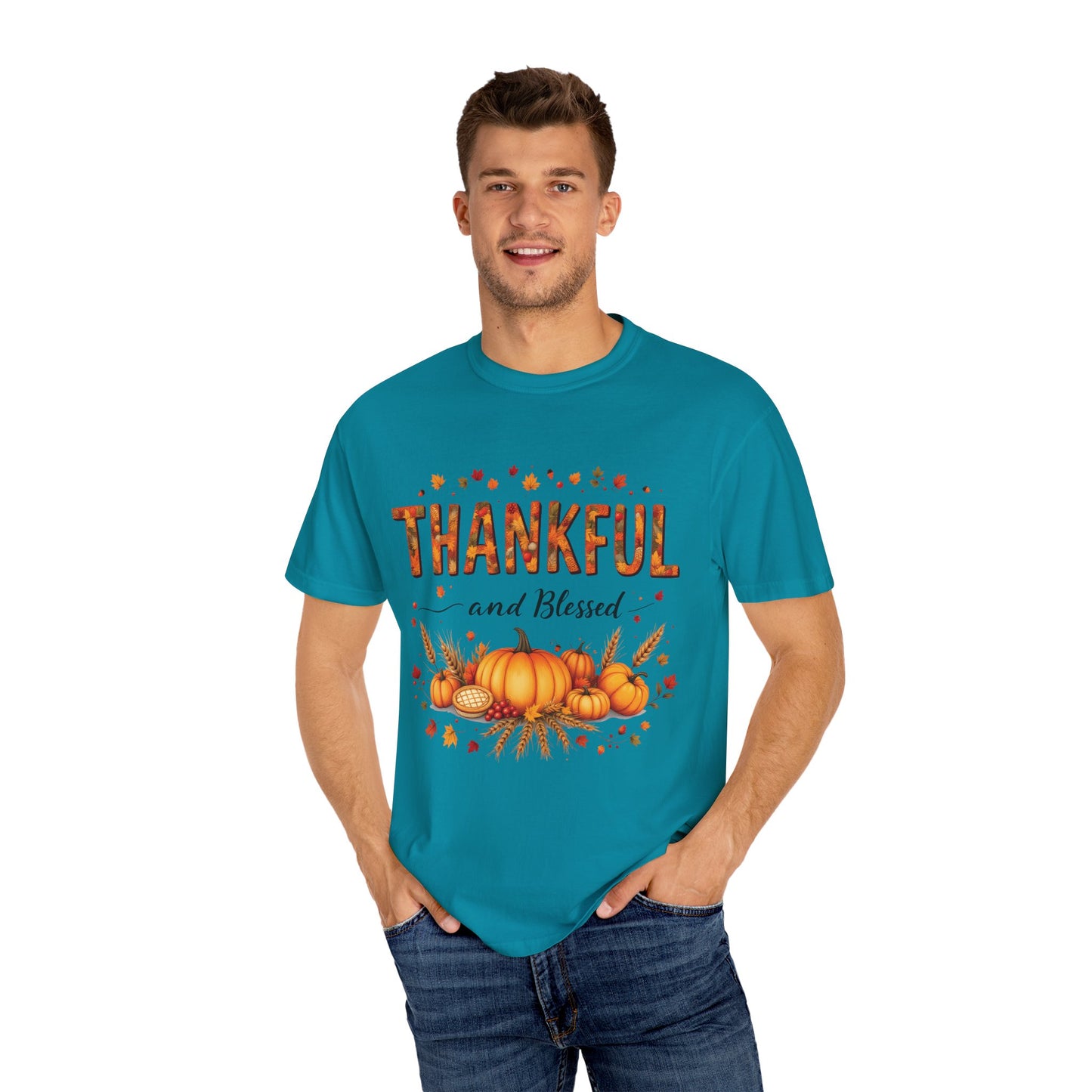 Thankful and Blessed T-Shirt, Fall Tee, Autumn Shirt, Thanksgiving Outfit, Gift for Friends and Family, Cozy Casual Wear