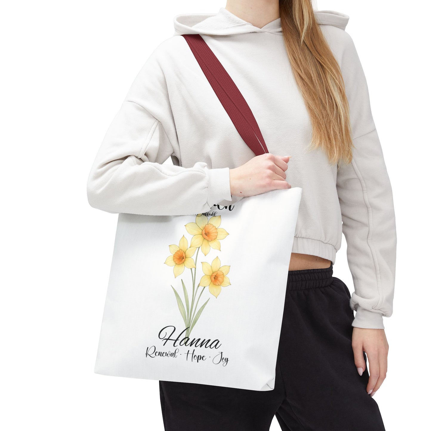 Custom botanical tote bag for her, birth month flower, milestone birthdays, bestfriend gift.