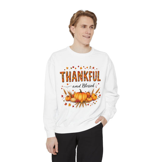 Thankful and Blessed Sweatshirt, Cozy Fall Apparel, Thankful Blessed ,Cotton, Fall Harvest Top, Gratitude Casual Wear.