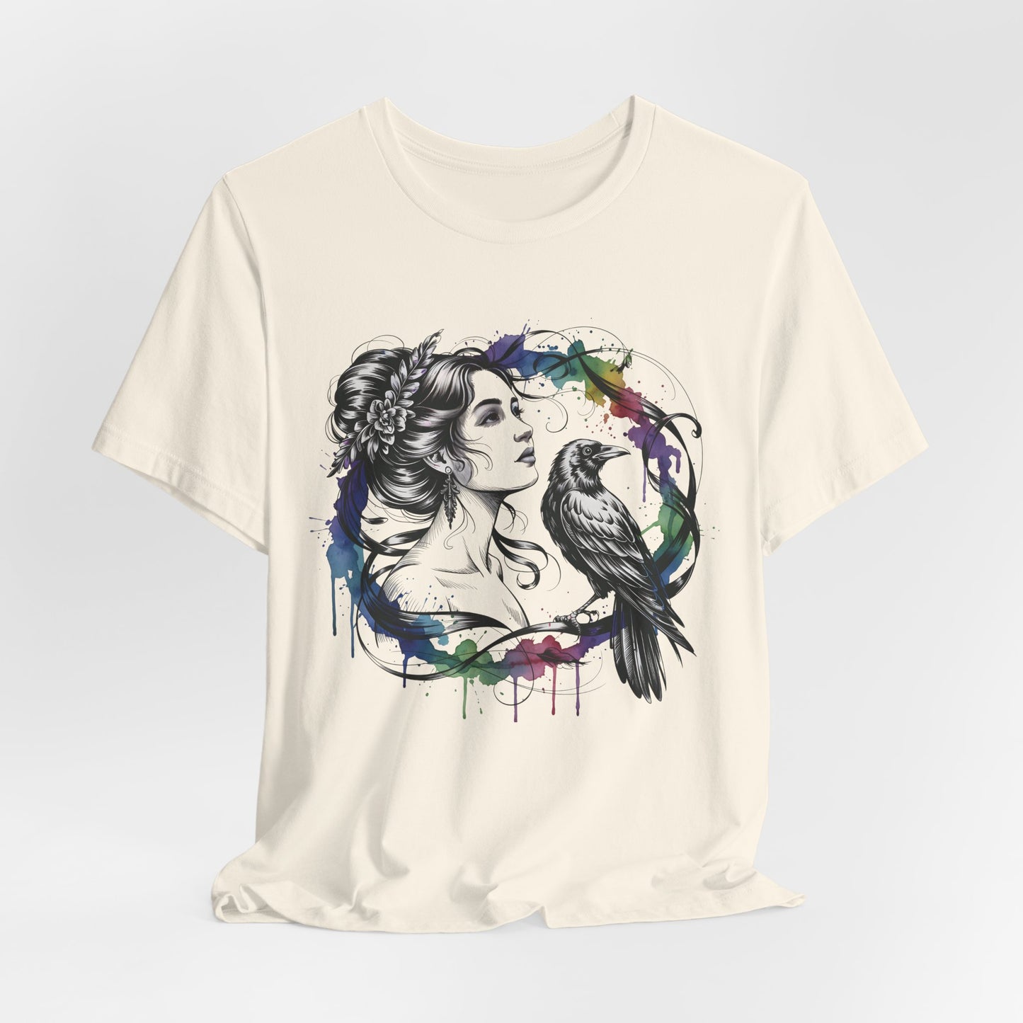 Raven Tee, goddessshirt, festival tshirt, witchy gift for her.