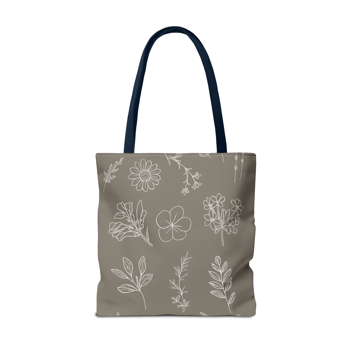 Floral Tote Bag, hand drawn vintage flowers