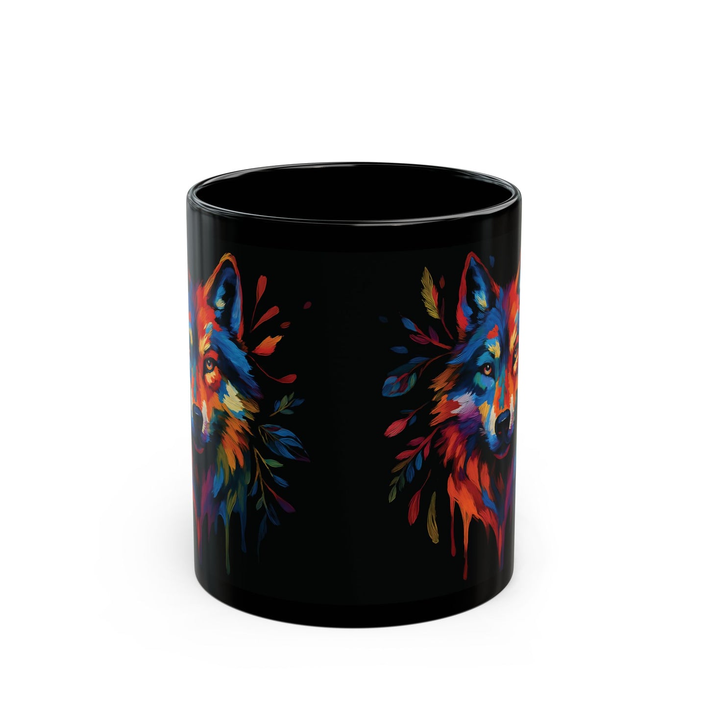 Wolf Coffee Mug | Colorful Watercolor Wolf Art Mug | Wolves Mug Gift |