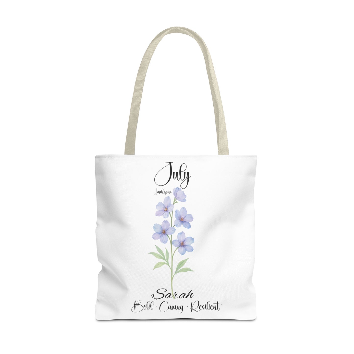 Personalized birth month flower tote bag for her, milestone birthdays, bestfriend gift.