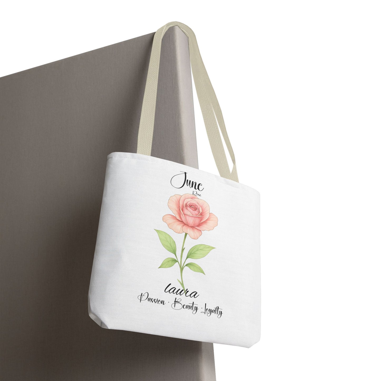 Personlised birth month flower bag for her, milestone birthdays, bestfriend gift.
