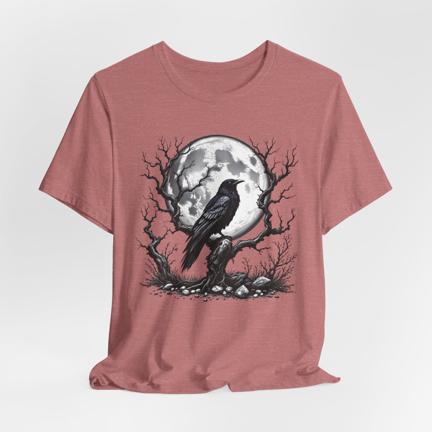 Moonlit Raven Shirt, Raven T Shirt, Black Crow Tee, Crows T Shirt, Pagan Shirt.