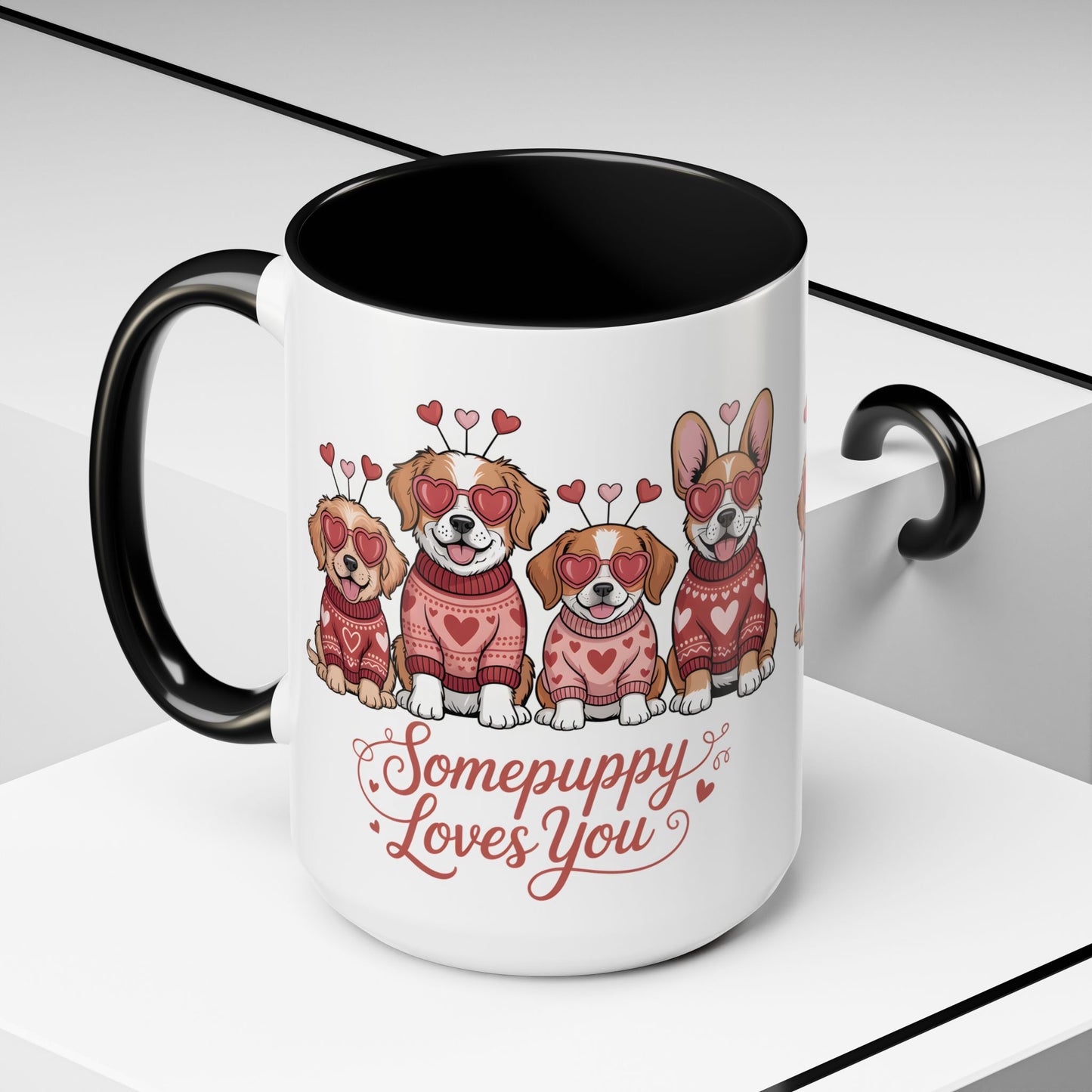 Valentine Dog Mug | Cute Puppy Coffee Cup | Dog Lover Gift | Valentines Day Mug |