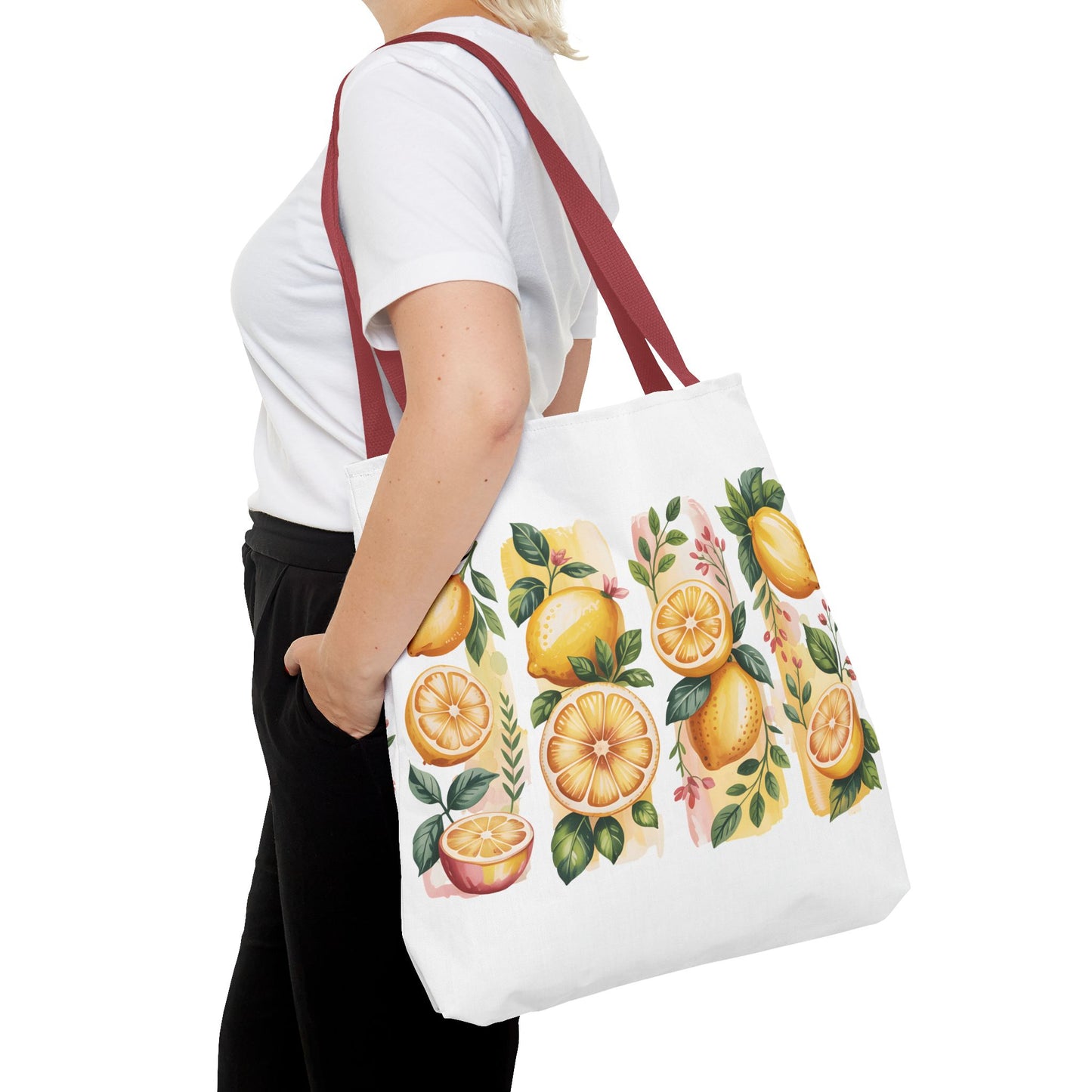 lemon tote bag, large grocery tote, alternative gifts