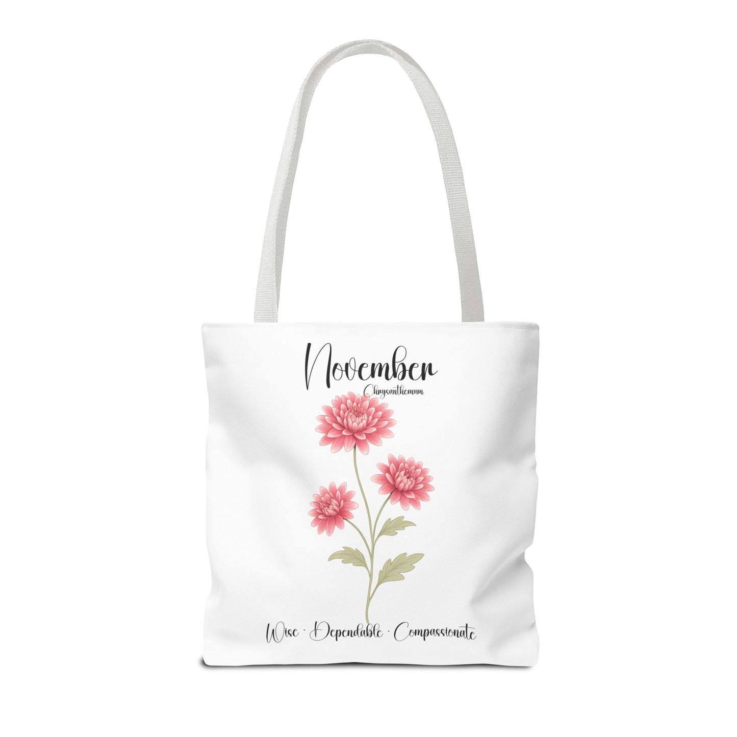 Personlized Birth Month Flower Tote Bag, Botanical Aesthetic Canvas Tote Bag, Bestfriend Gift