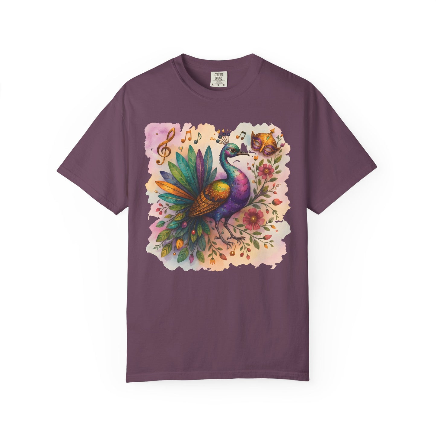 Mardi Gras tshirt, Peacock shirt,  carnival outfit, festival apparel, women's Mardi Gras, vibrant festival top