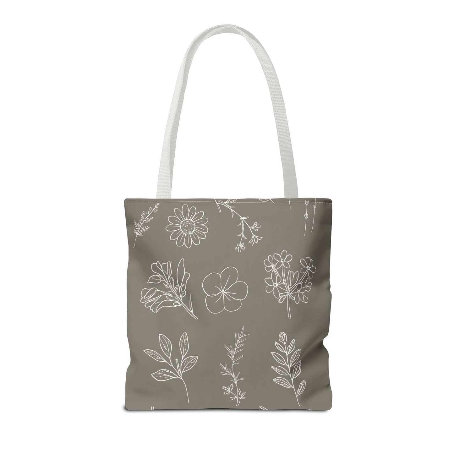 Floral Tote Bag, hand drawn vintage flowers