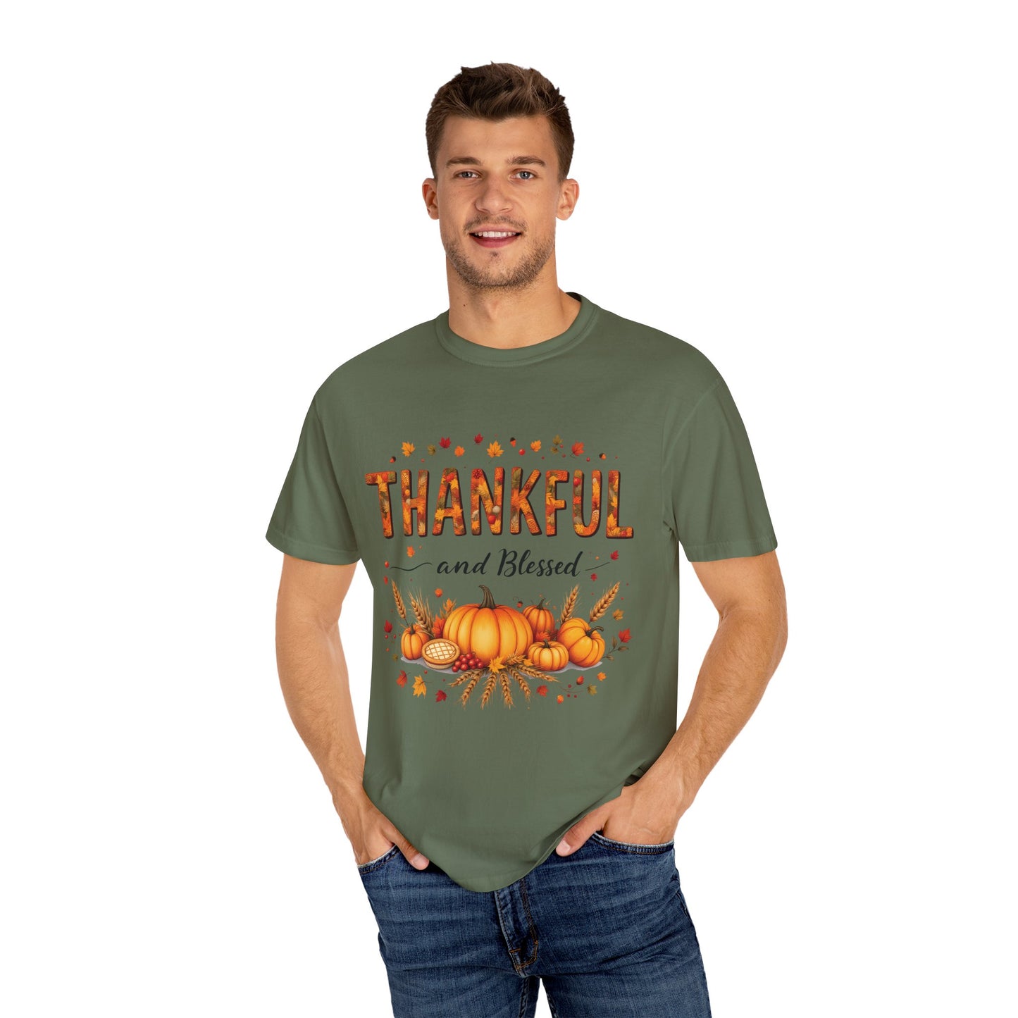 Thankful and Blessed T-Shirt, Fall Tee, Autumn Shirt, Thanksgiving Outfit, Gift for Friends and Family, Cozy Casual Wear