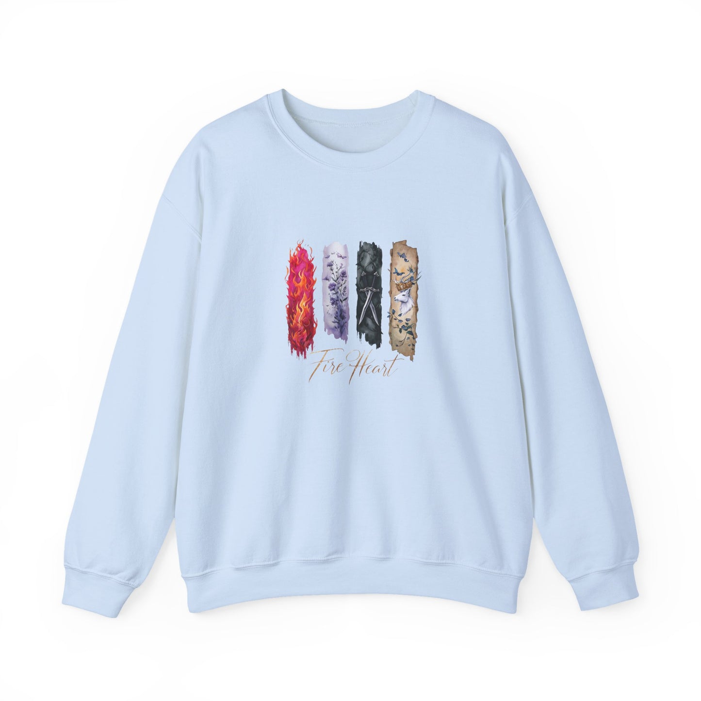 Fire Heart Sweatshirt, Heir of Fire, perfect for book lovers, especially fans of Sarah J. Maas and her character Aelin Ashryver Galathynius.