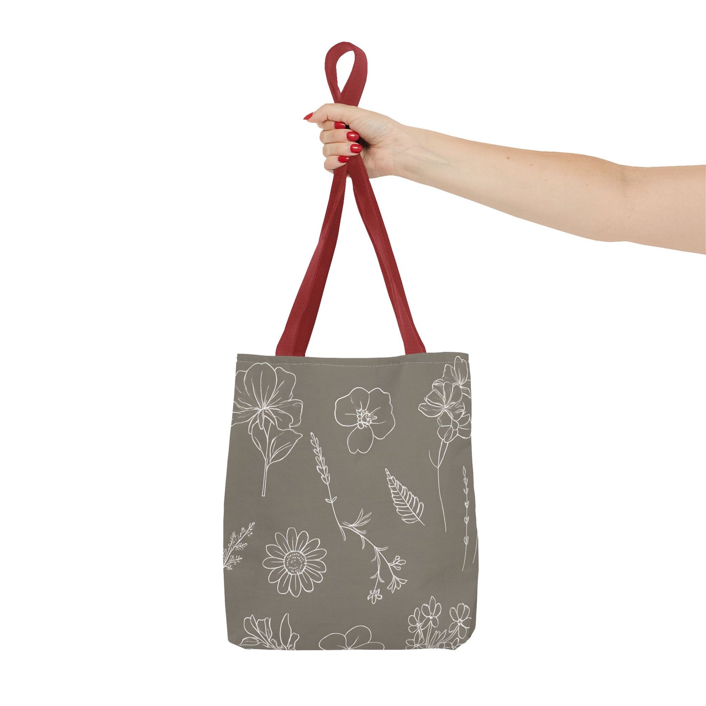 Floral Tote Bag, hand drawn vintage flowers