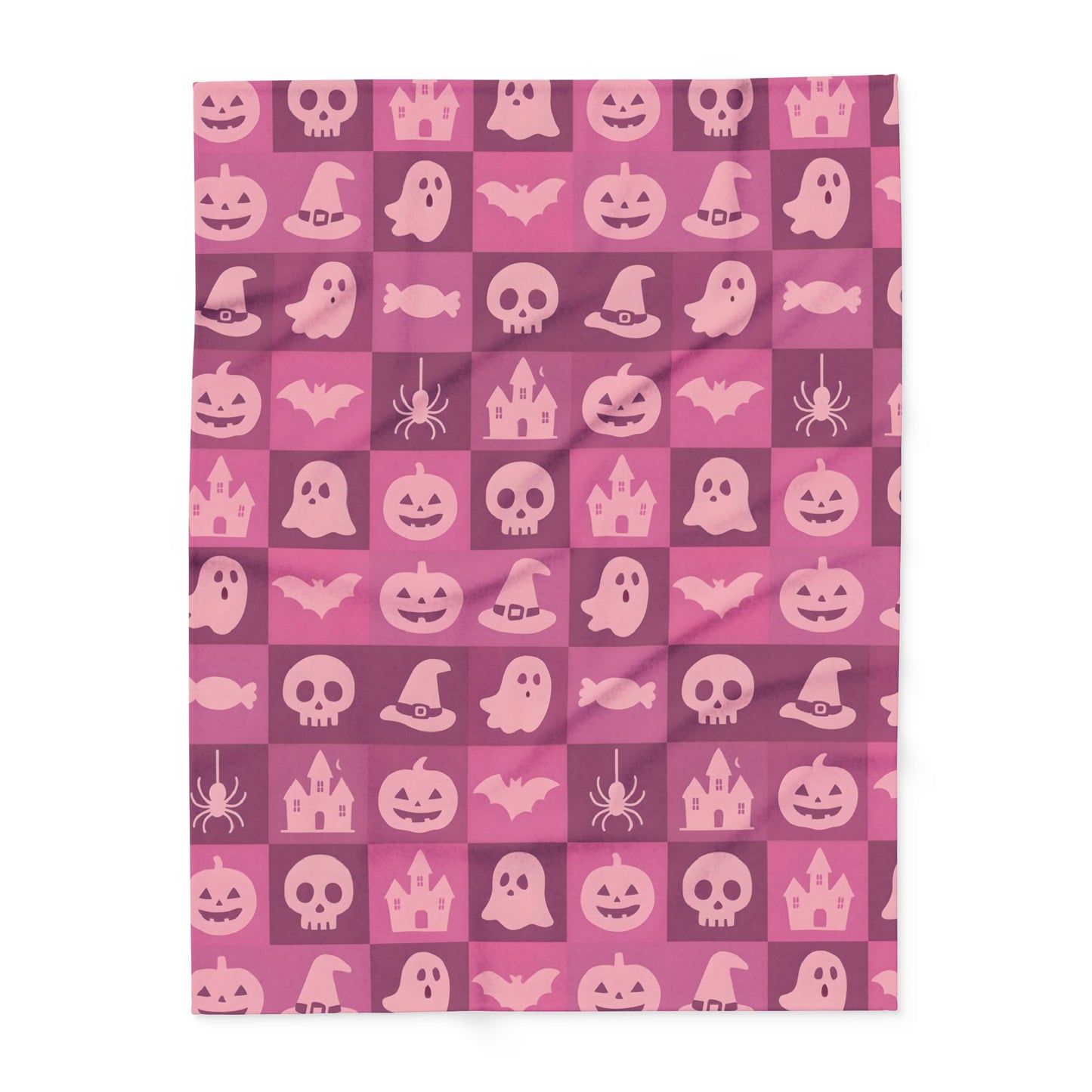 Spooky Pink Halloween Blanket, perfect for adding a unique twist to your seasonal decor. Drape this plush pink ghost blanket over your sofa to invite a cozy, festive warmth