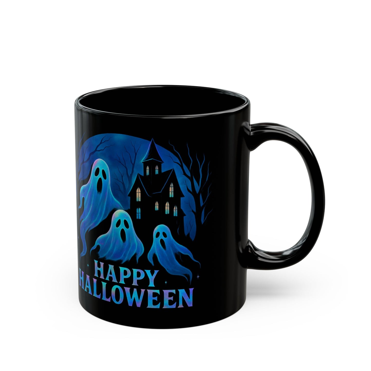 Holographic Style Ghost Mug,Sip your coffee in style and let these adorable ghosties make every cup feel like a festive celebration.