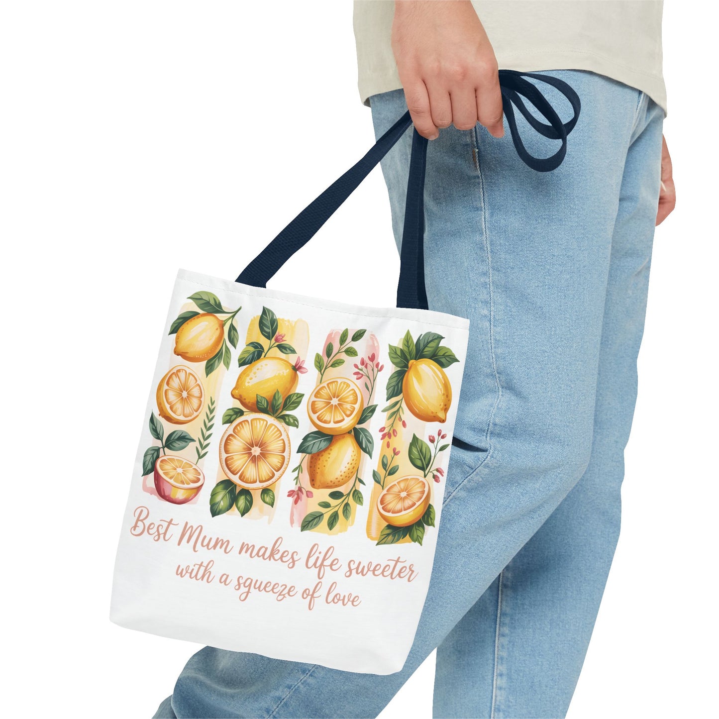Best Mom Tote Bag, Lemon Print, lemon birthday gift