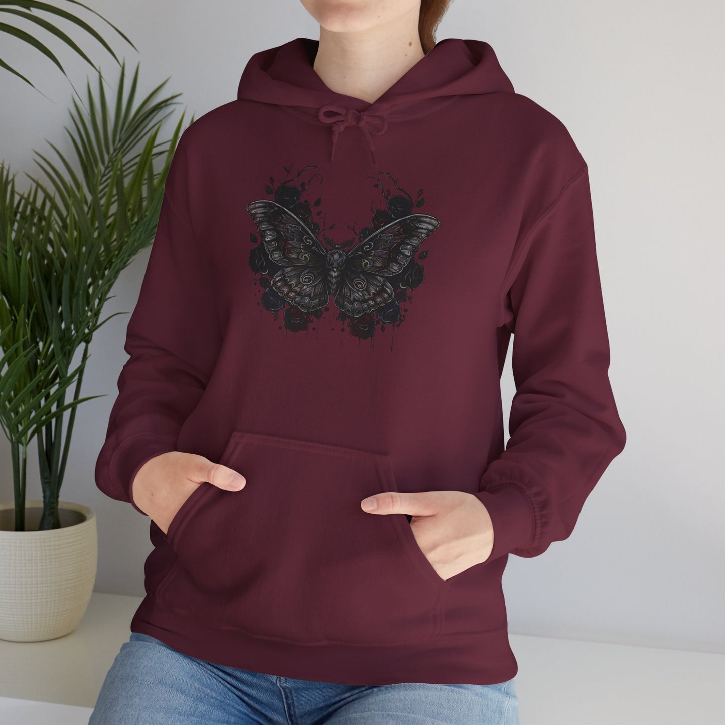 Death Moth Gothic Apparel  | Unisex Hoodie| Dark Aesthetic | Witchy Glam