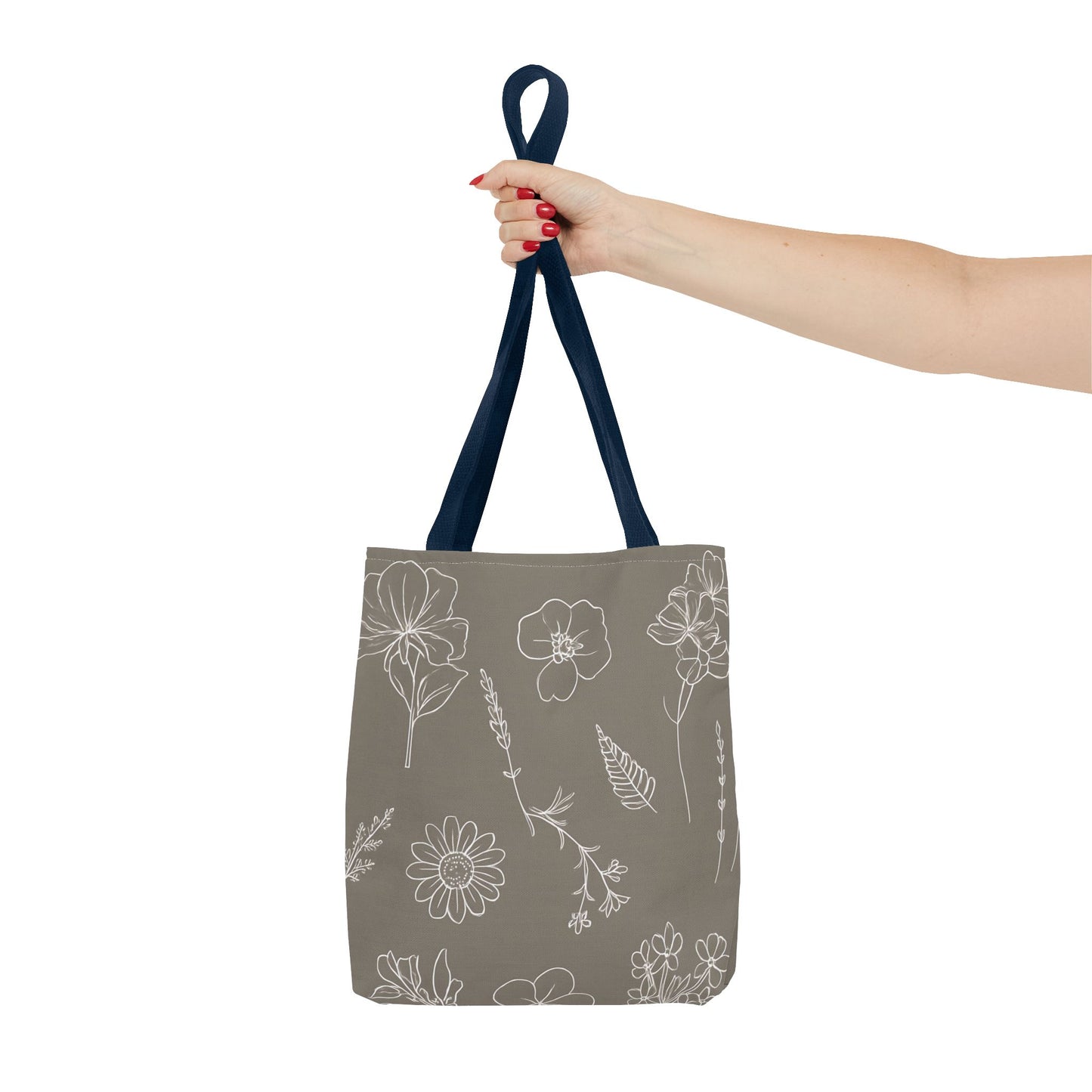Floral Tote Bag, hand drawn vintage flowers