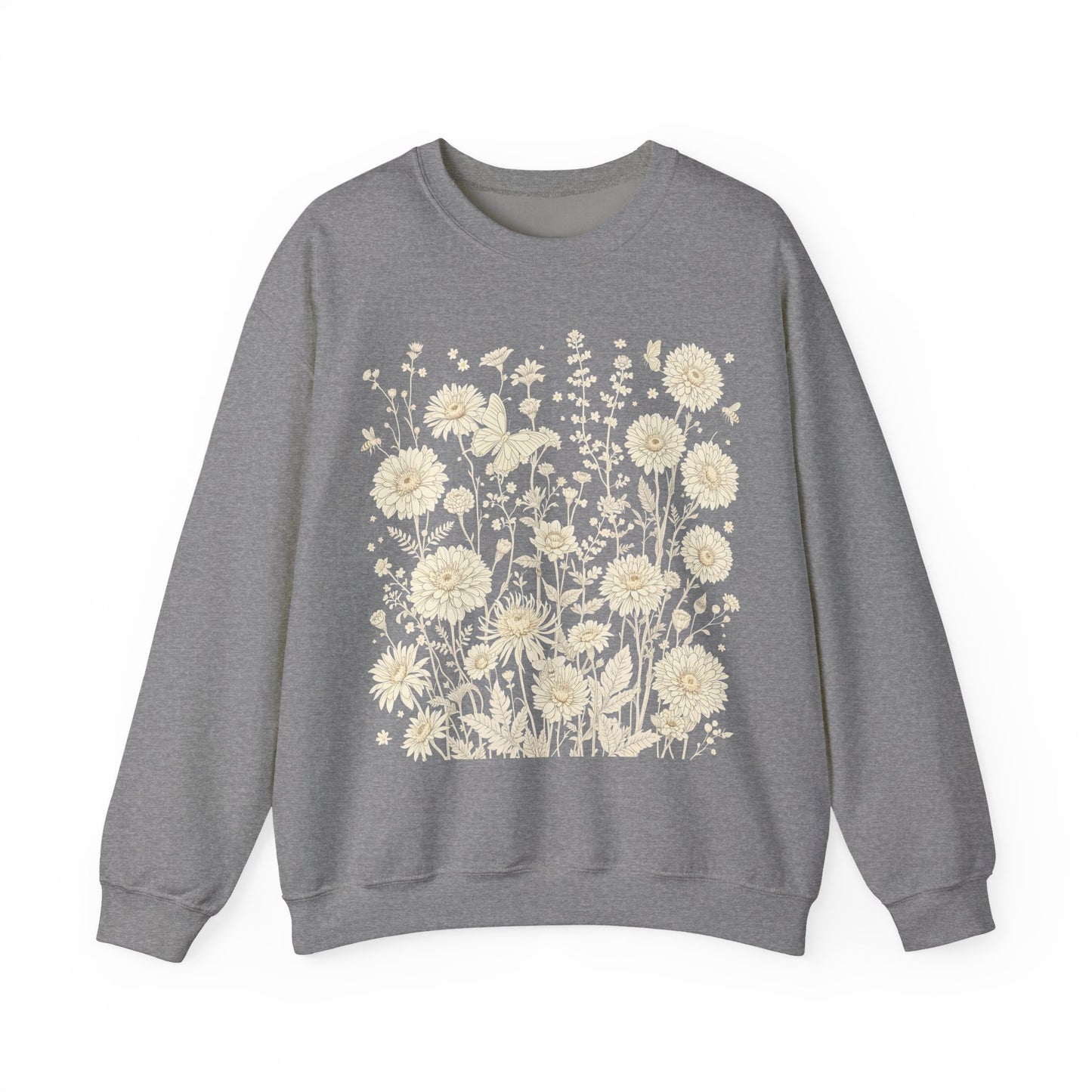 Floral Sweatshirt | Boho Wildflower Long Sleeve |  Wild Flowers Sweatshirt