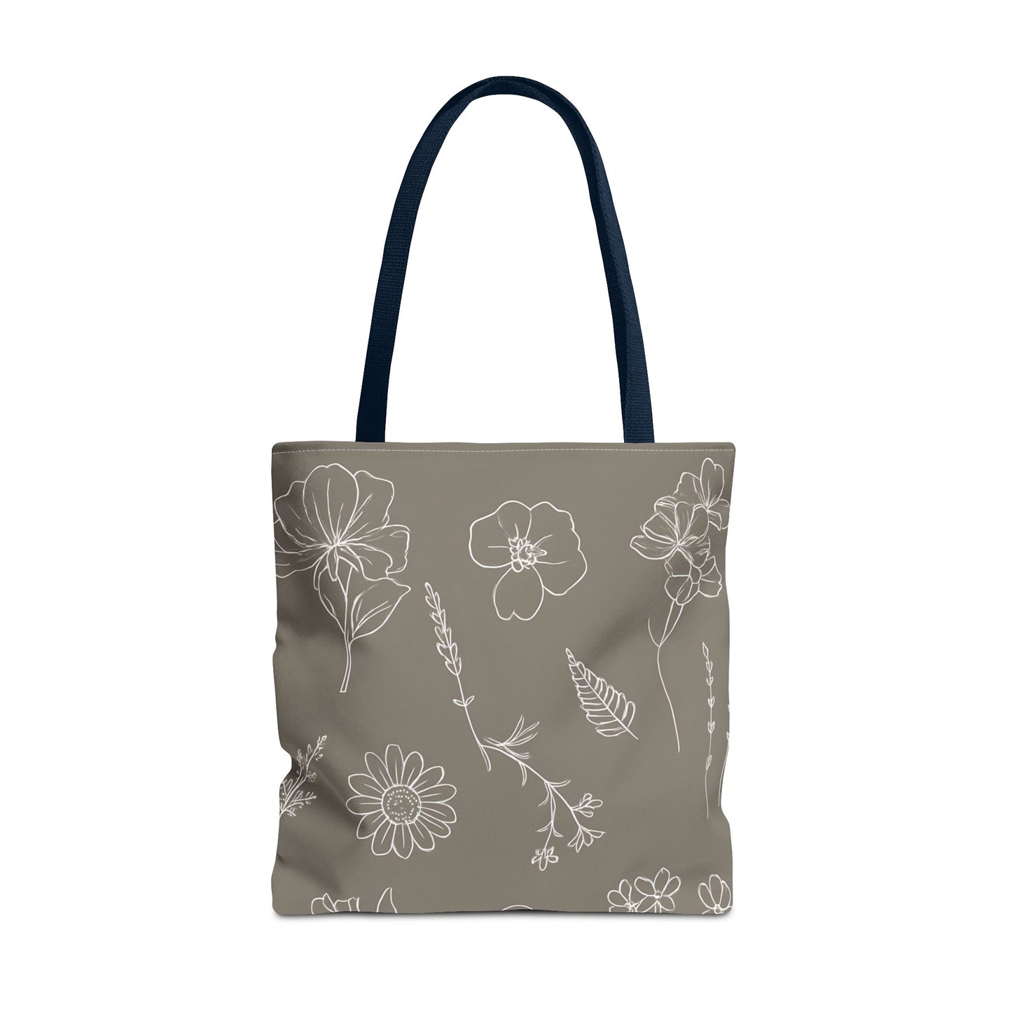 Floral Tote Bag, hand drawn vintage flowers