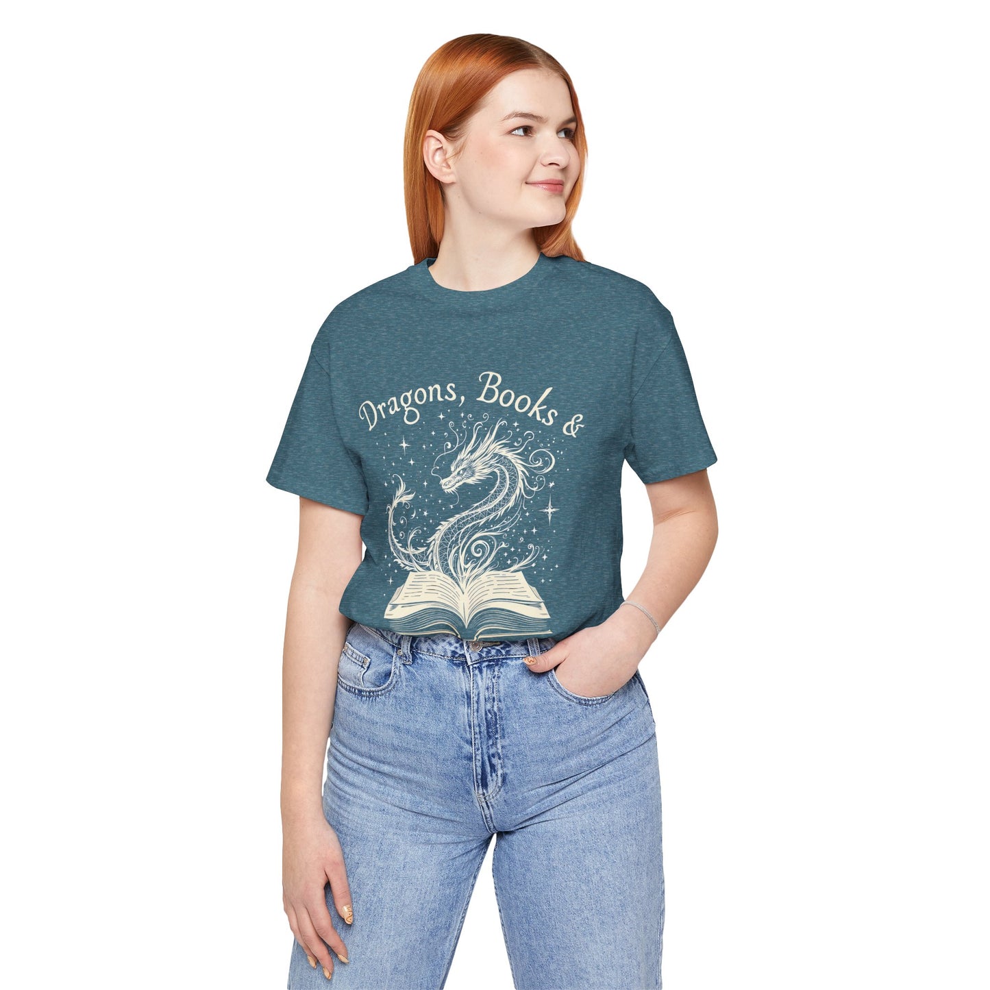 Book Lover Gift T-Shirt | Fantasy Reader Tee | Dragon Reading Shirt | Booktok Merch | Bibliophile Gift