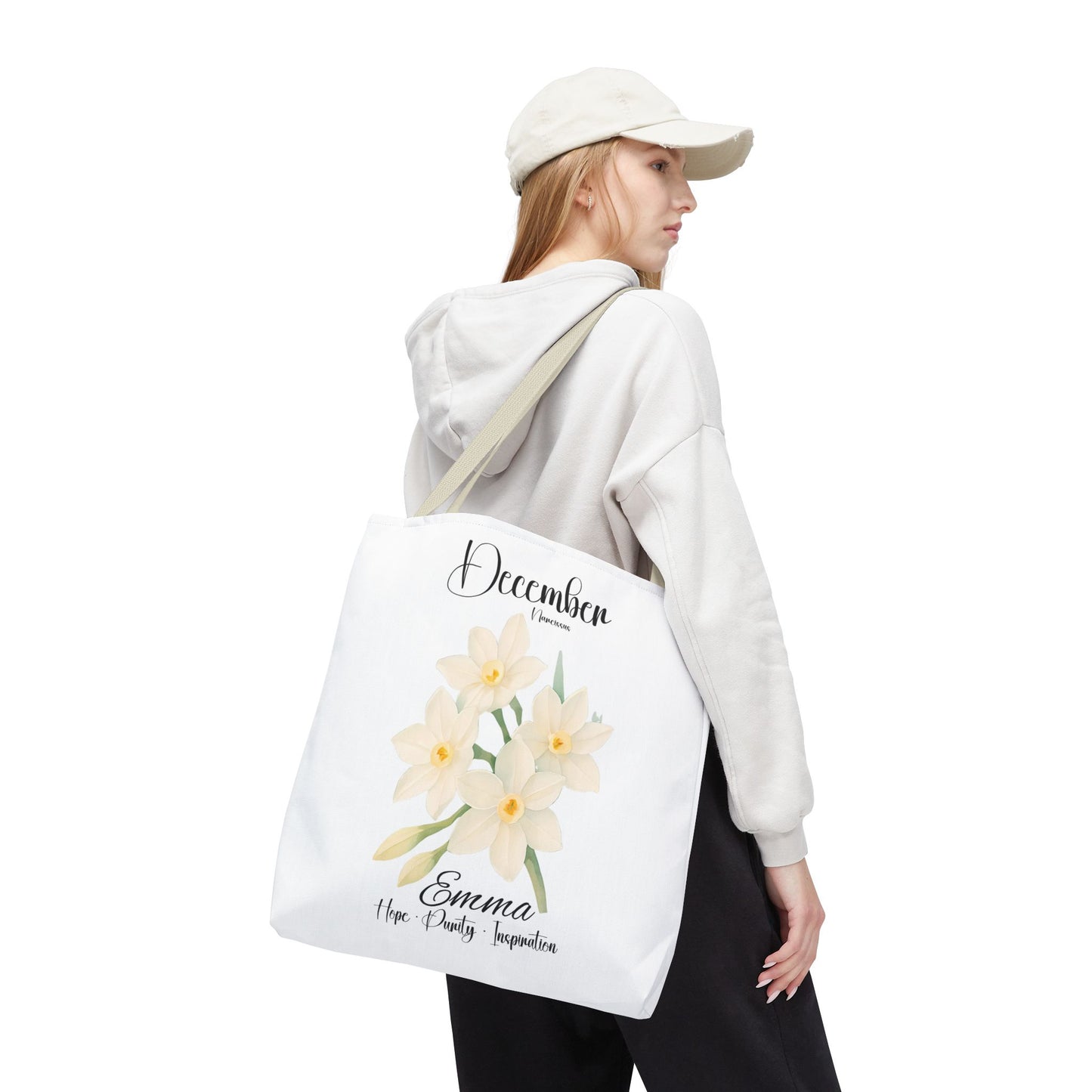 Personlized Birth Month Flower Tote Bag, Botanical Aesthetic Canvas Tote Bag, Bestfriend Gift