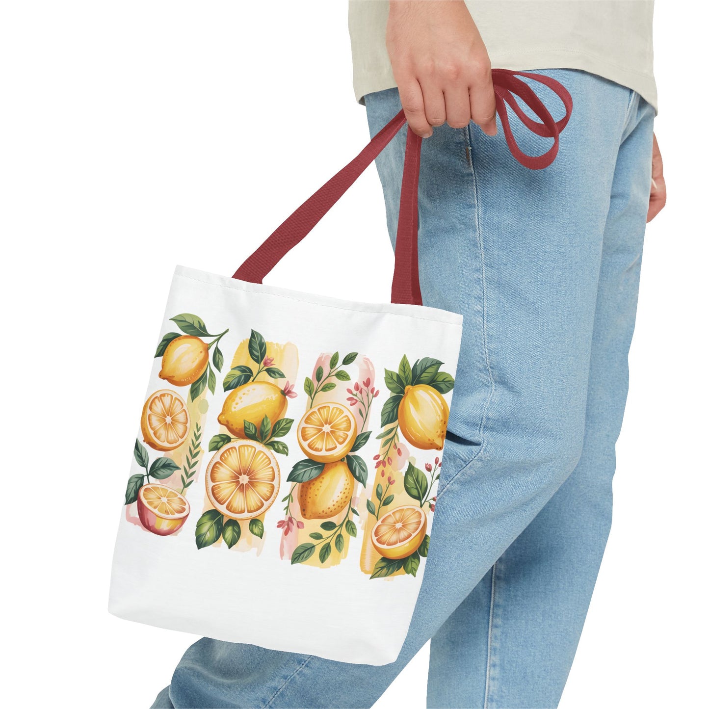 lemon tote bag, large grocery tote, alternative gifts