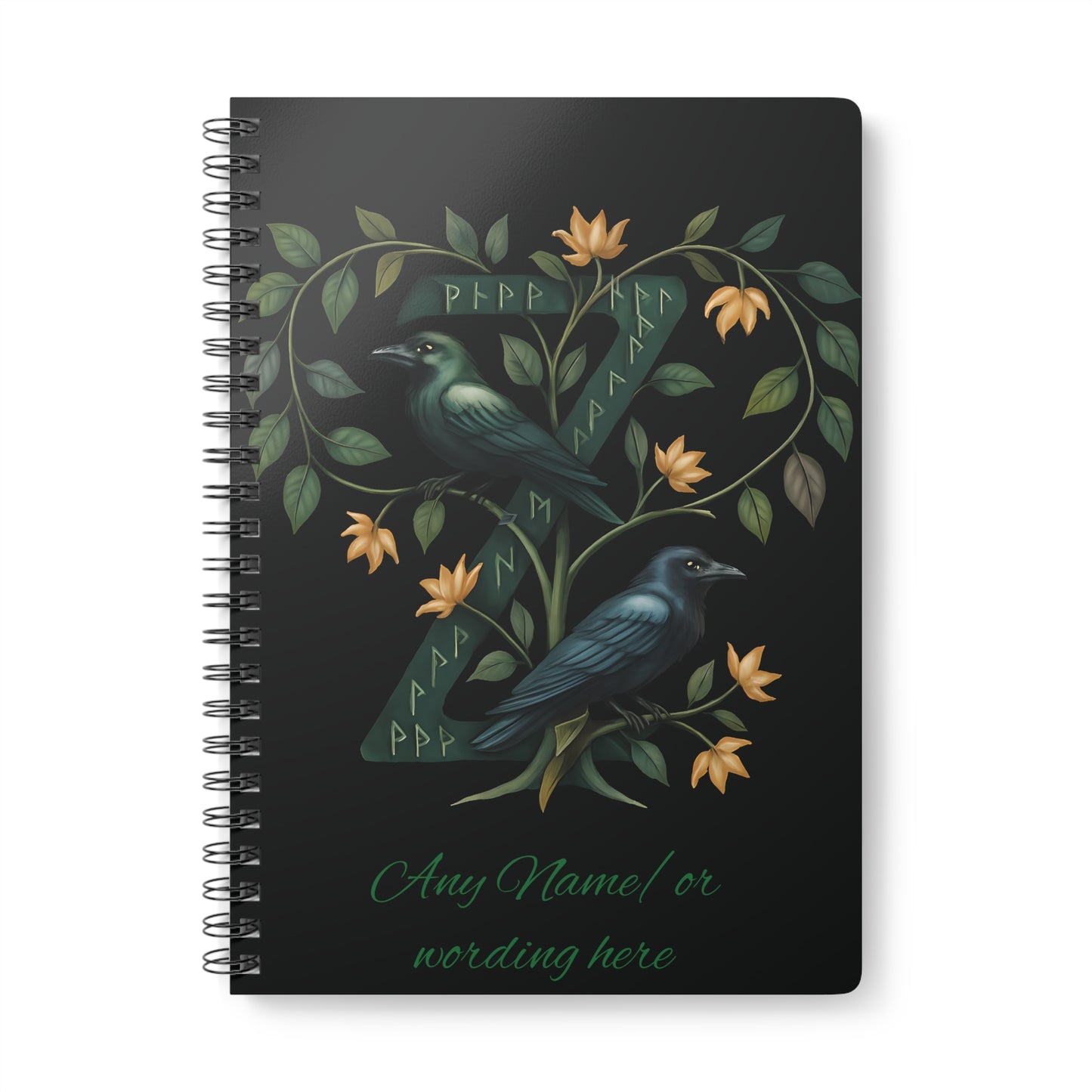 Personalized Norse Witchy Monogram A5 Notebook, Custom Journal, Monogram  Letter "Z" Notebook.