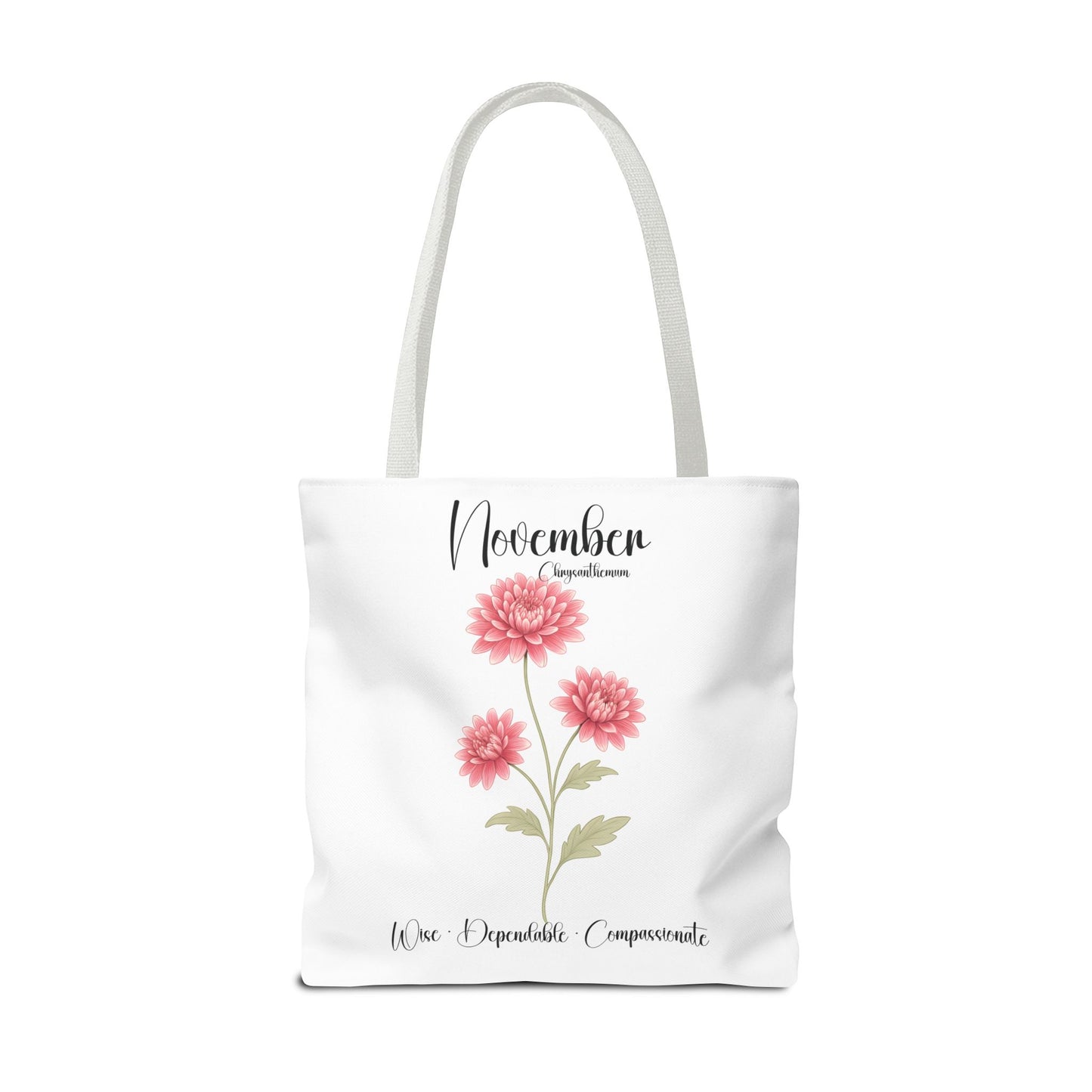 Personlized Birth Month Flower Tote Bag, Botanical Aesthetic Canvas Tote Bag, Bestfriend Gift