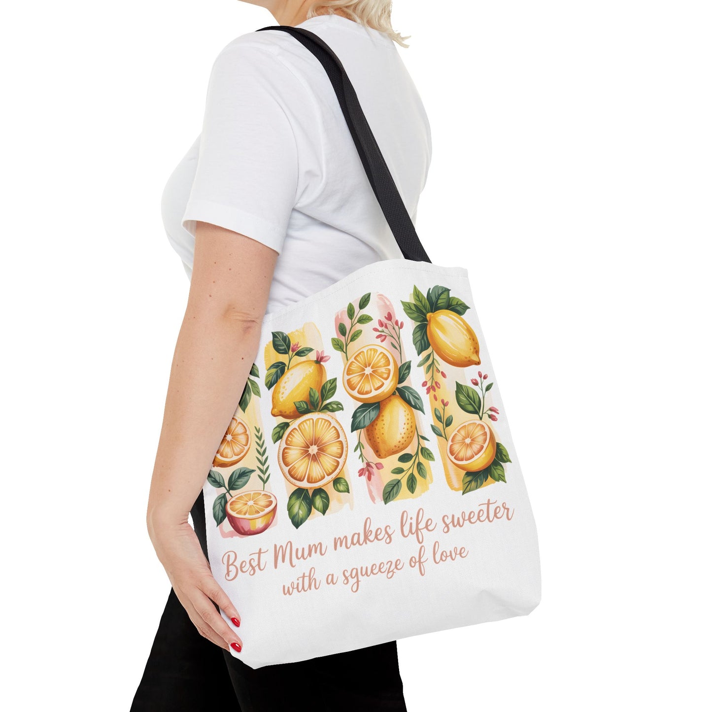 Best Mom Tote Bag, Lemon Print, lemon birthday gift