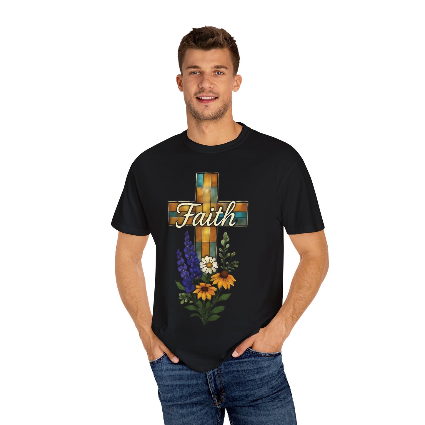 Christianity Faith Cross Comfort Colors T-shirt, Christianity gift or elevating your own collection of Christian merch, this shirt is a testament to the belief that God is good.