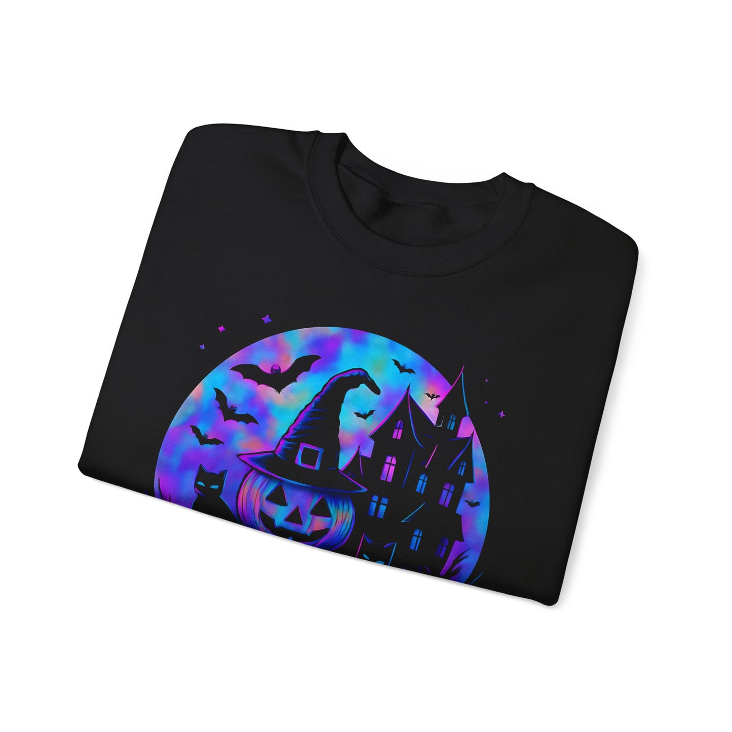 Happy Halloween Holographic Jumper, this jumper’s mesmerizing holographic design transforms any outfit into a Halloween masterpiece.