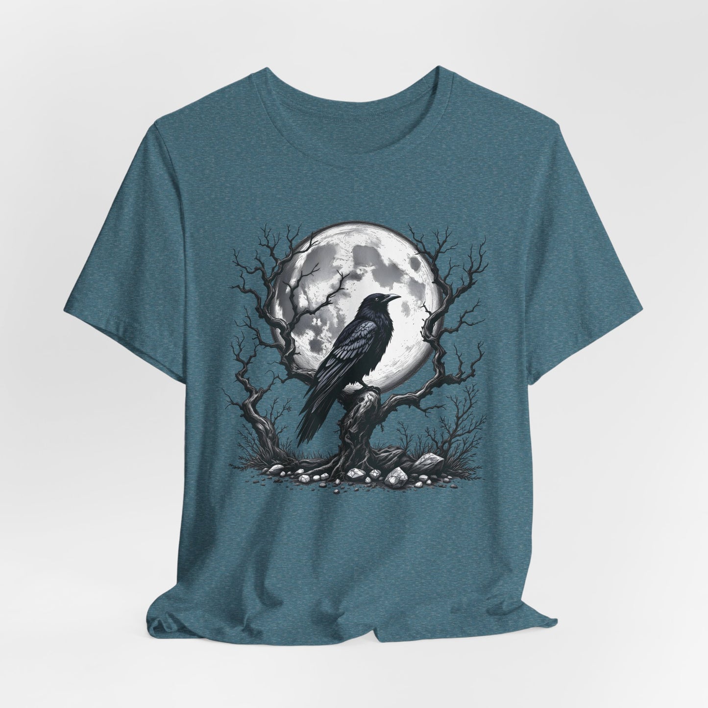 Moonlit Raven Shirt, Raven T Shirt, Black Crow Tee, Crows T Shirt, Pagan Shirt.