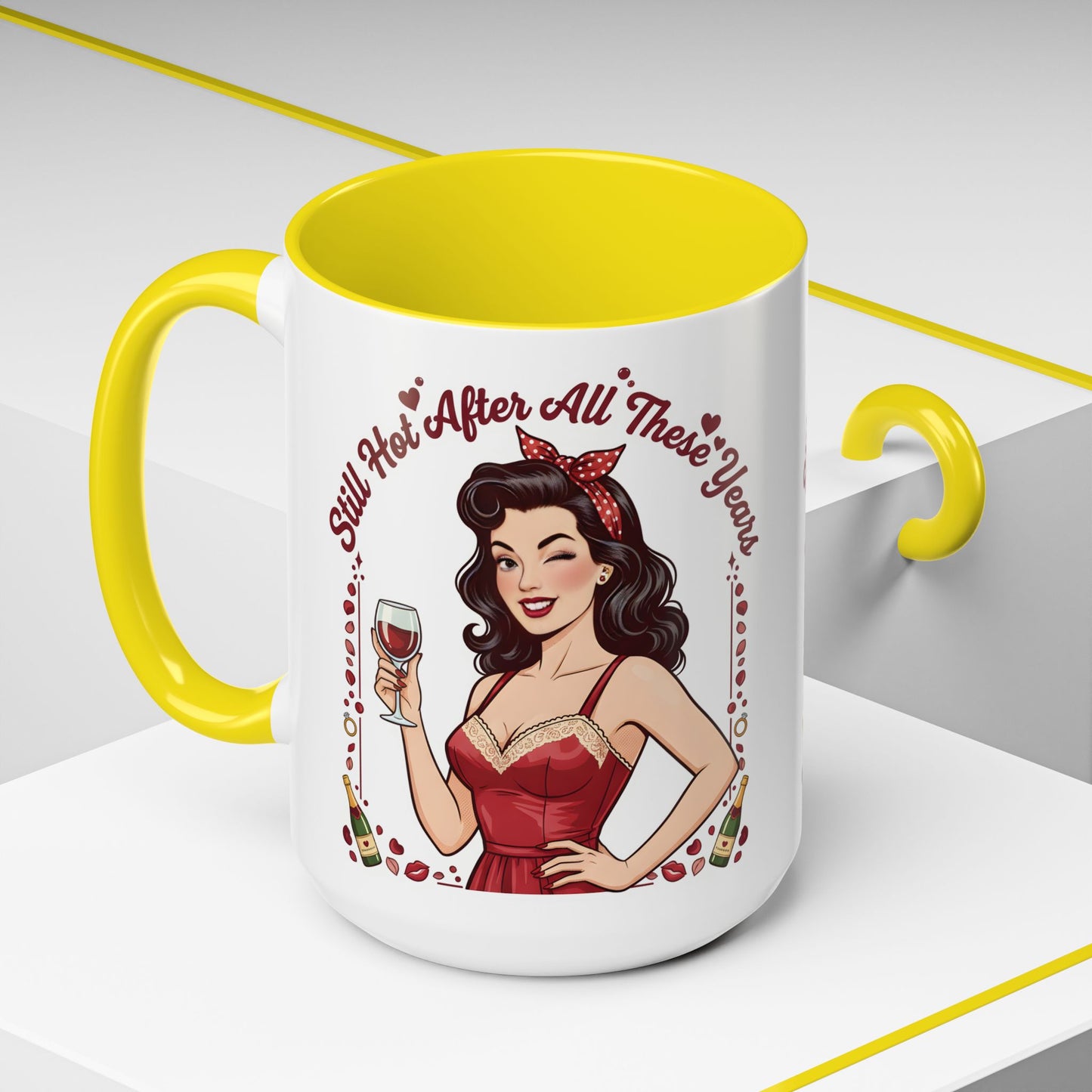 Pin Up Mug | Retro Coffee Mug for Wife | Vintage Anniversary Mug | Valentines Day Gift |