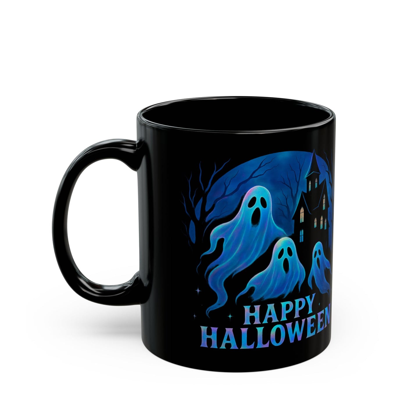 Holographic Style Ghost Mug,Sip your coffee in style and let these adorable ghosties make every cup feel like a festive celebration.
