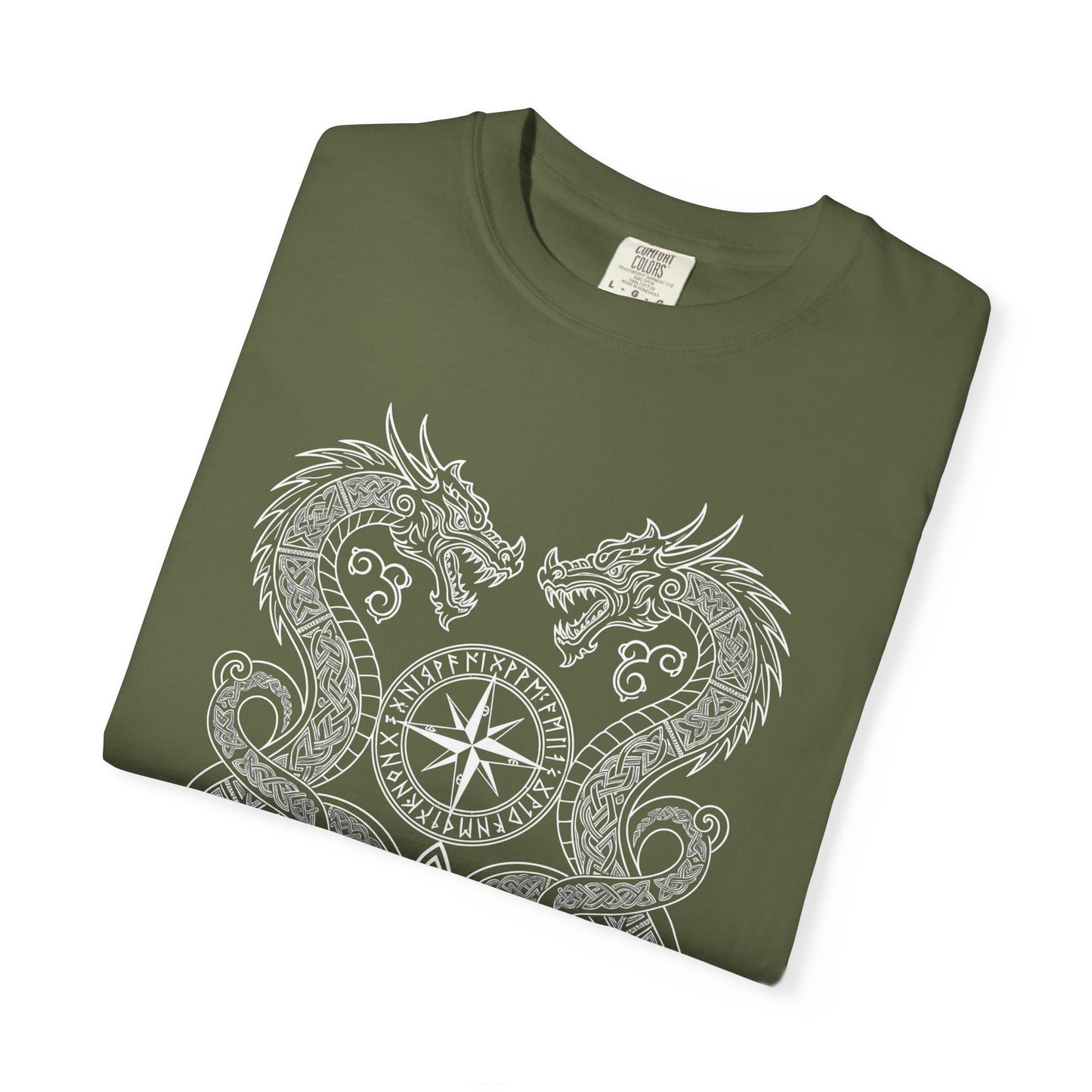 Nordic dragon compass shirt, pagan clothing, comfort colors