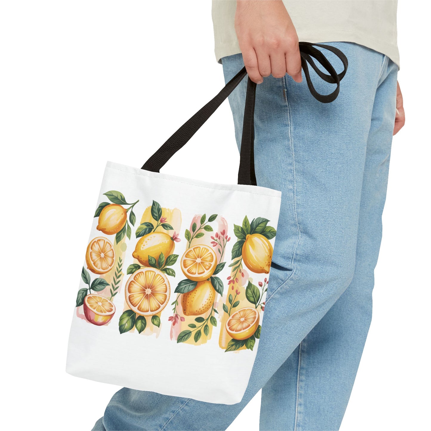 lemon tote bag, large grocery tote, alternative gifts