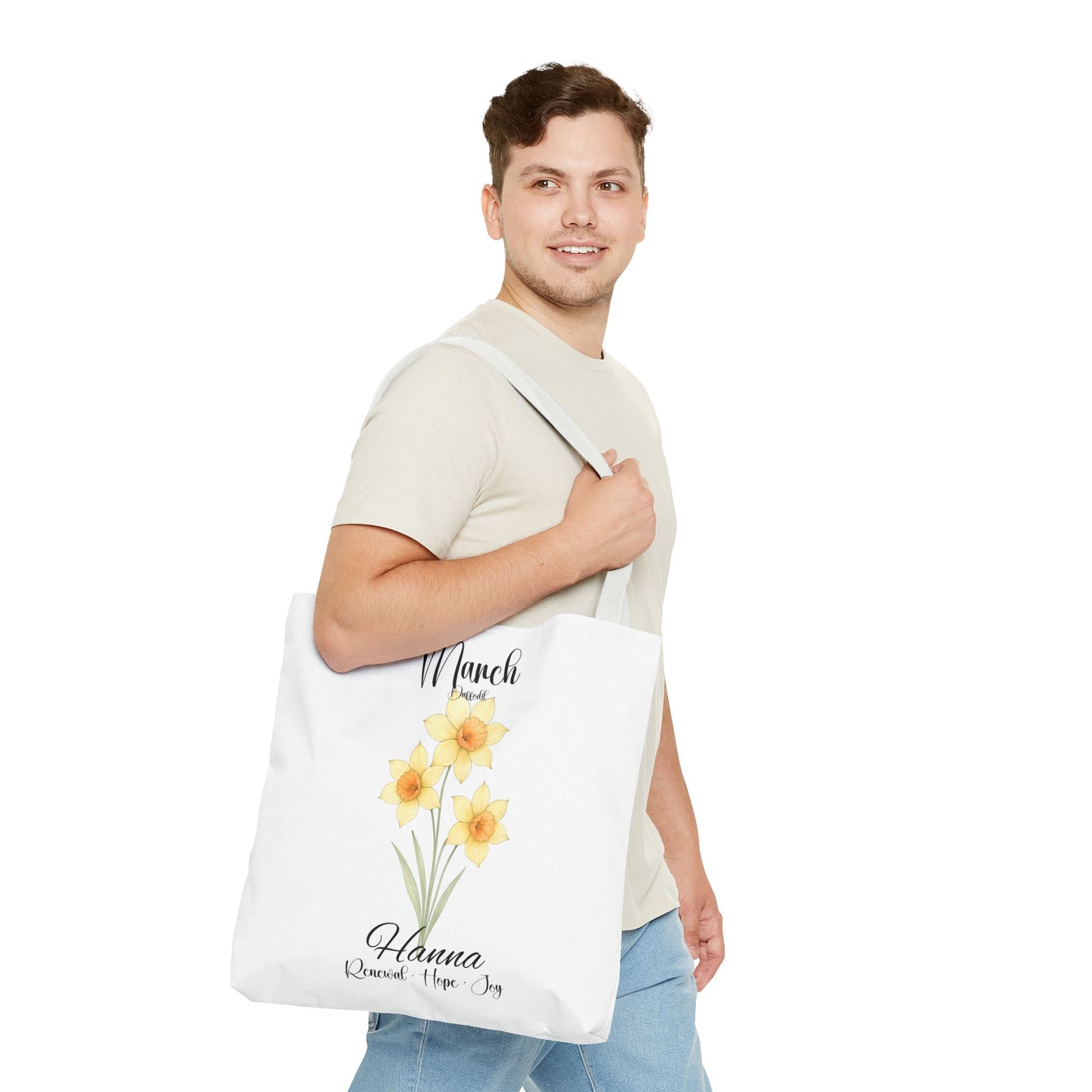 Custom botanical tote bag for her, birth month flower, milestone birthdays, bestfriend gift.