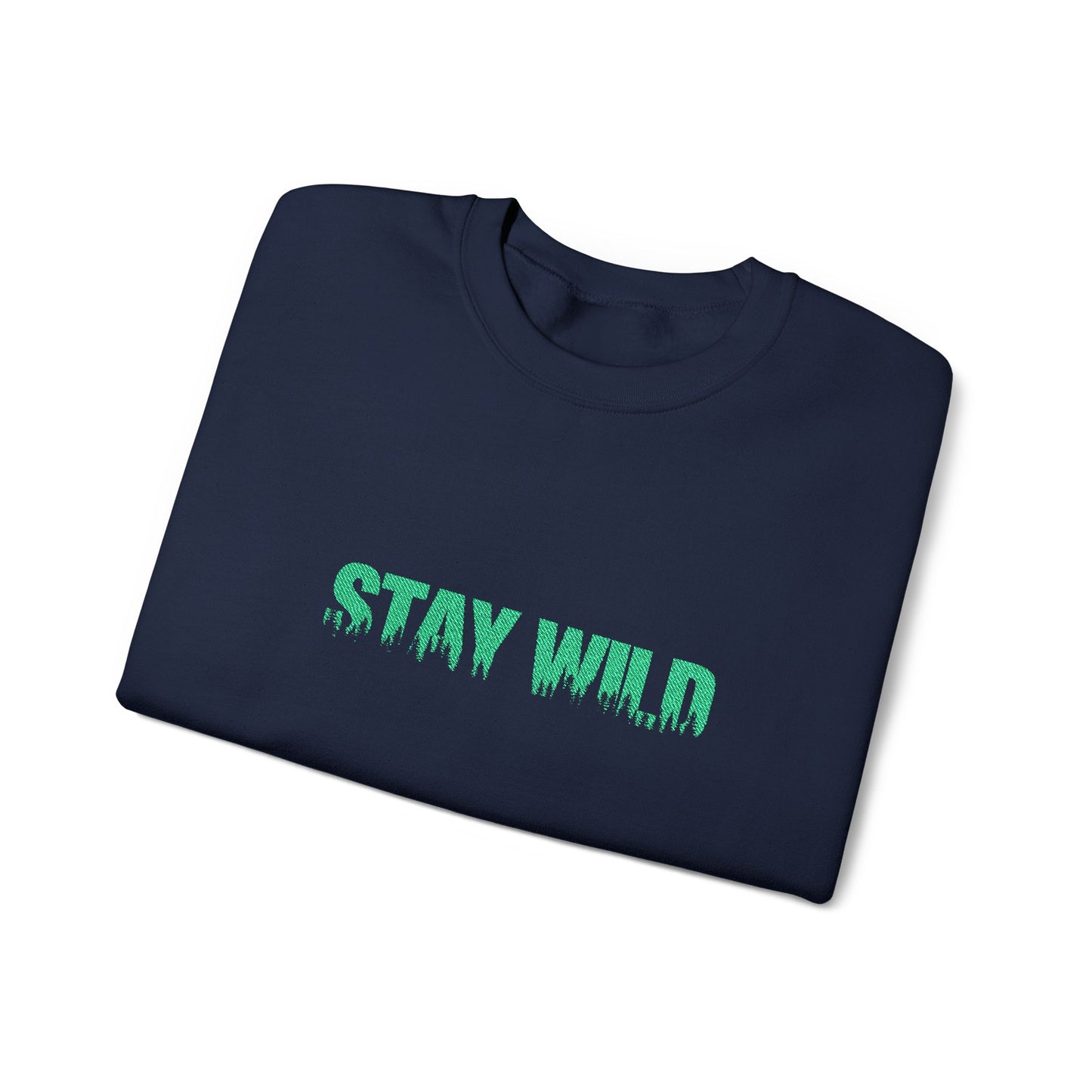 Stay Wild Forest Graphic Embroidered Nature Crewneck, Outdoors Sweatshirt, Hiking & Camping Gift