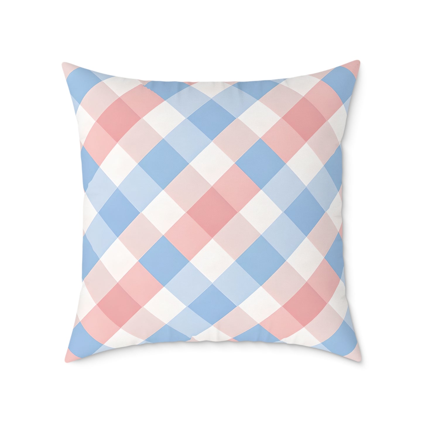 Pastel Plaid Square Pillow | Pastel Gingham Cushion, Nursery & Living Room Accent