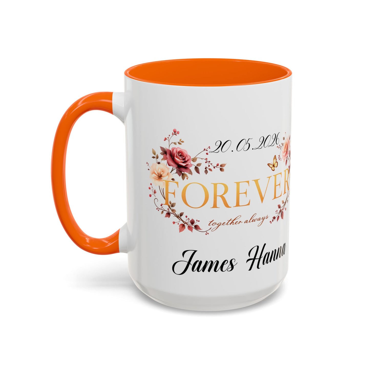 Custom wedding mug, valentines day gift, anniversary mug, bridal shower mug.