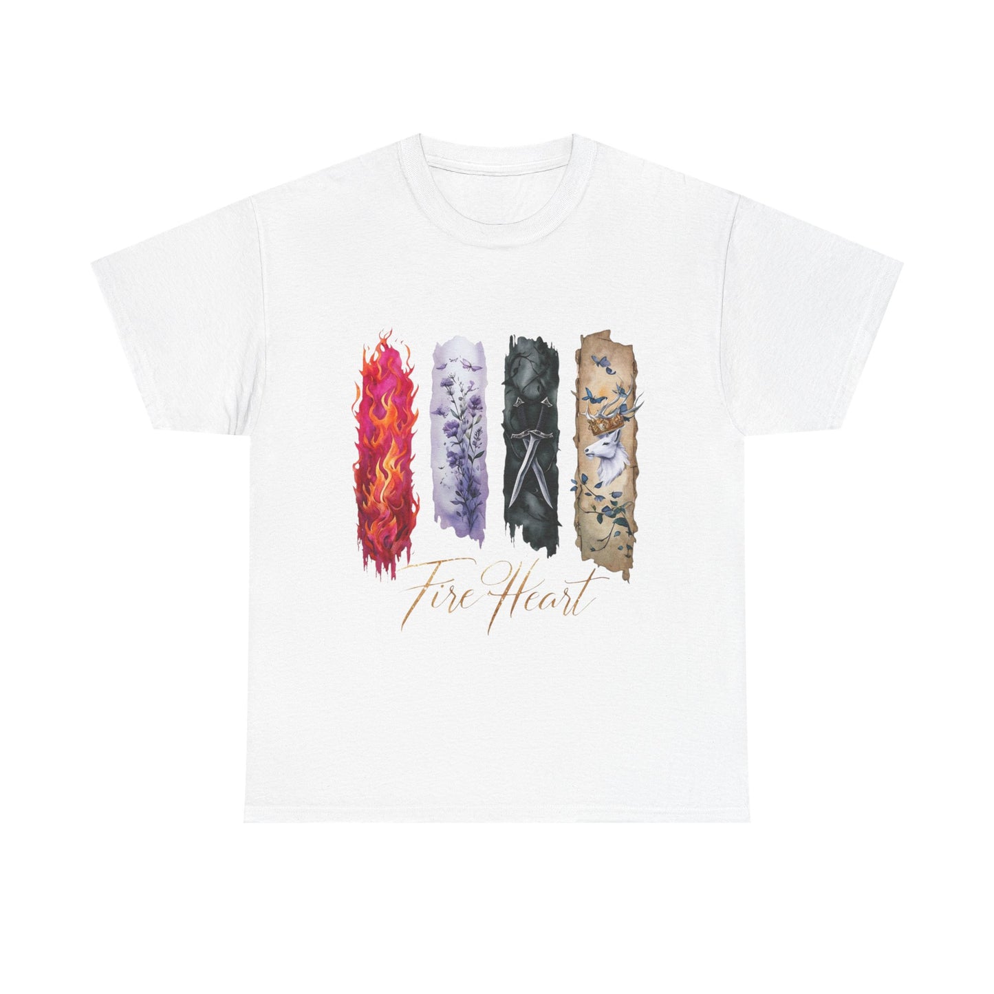 Fire Heart T-Shirt, Heir of Fire Tee, Ignite your wardrobe with the Fire Heart T-Shirt, a must-have for any fan of Sarah J. Maas's enchanting universe.
